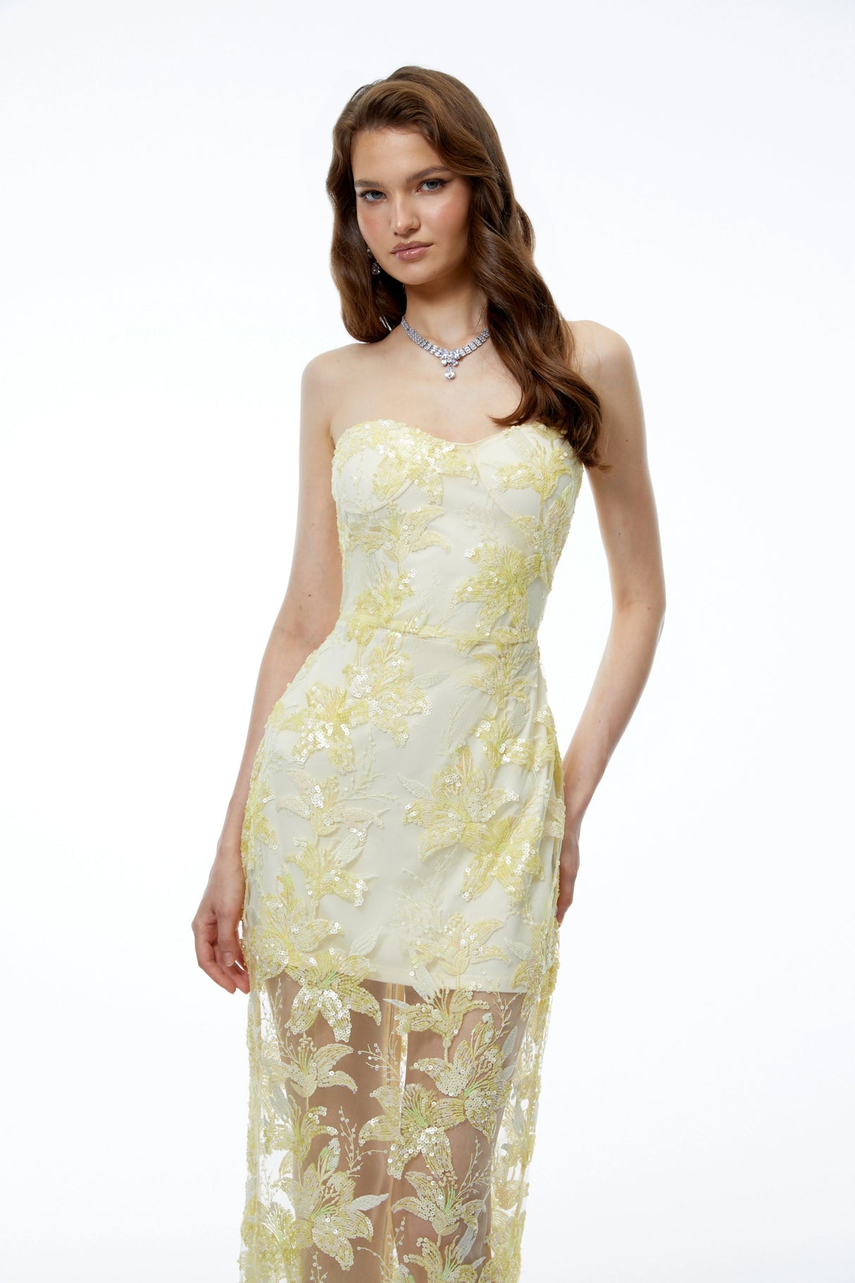 Caoimhe Yellow Floral Print Off Shoulder Maxi Dress