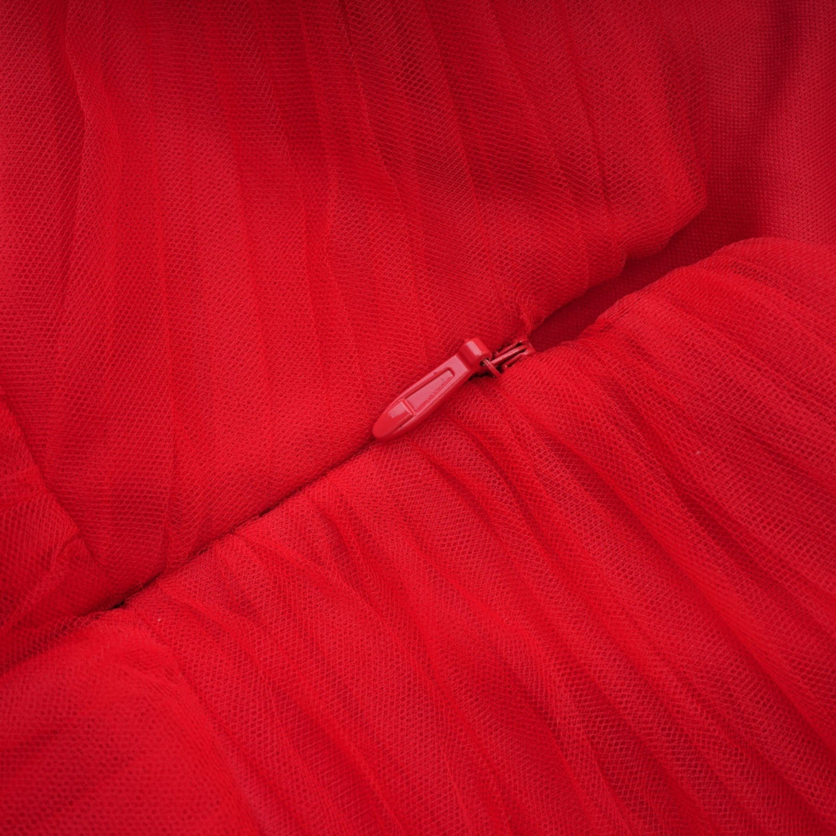 Carla Midi Dress - Mono Shoulder - Tulle Panels - Gathered Detailing - Faux Flower Detailing - Rear Zip Fastening