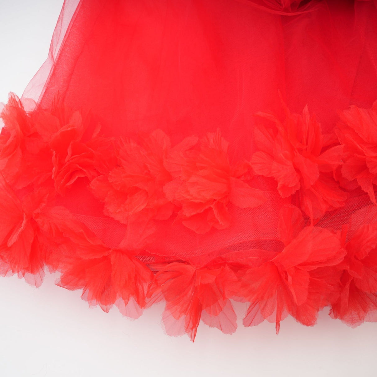 Carla Midi Dress - Mono Shoulder - Tulle Panels - Gathered Detailing - Faux Flower Detailing - Rear Zip Fastening