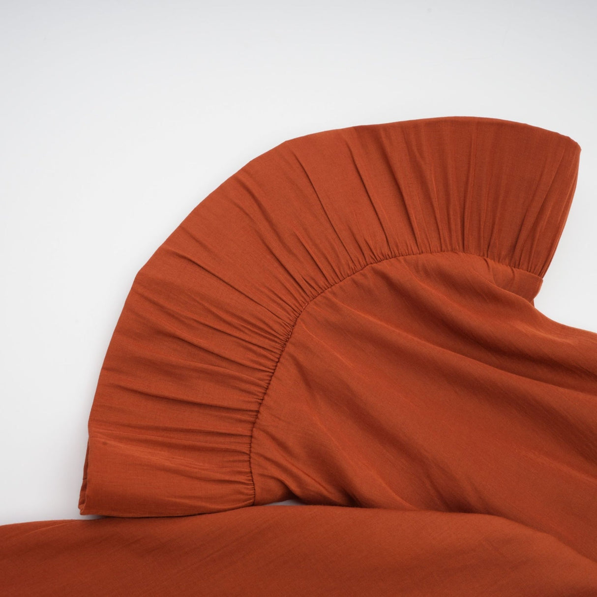 Carmelina Midi Dress - Frilled self - tie neck - Short sleeves - Shift style - Asymmetric hem