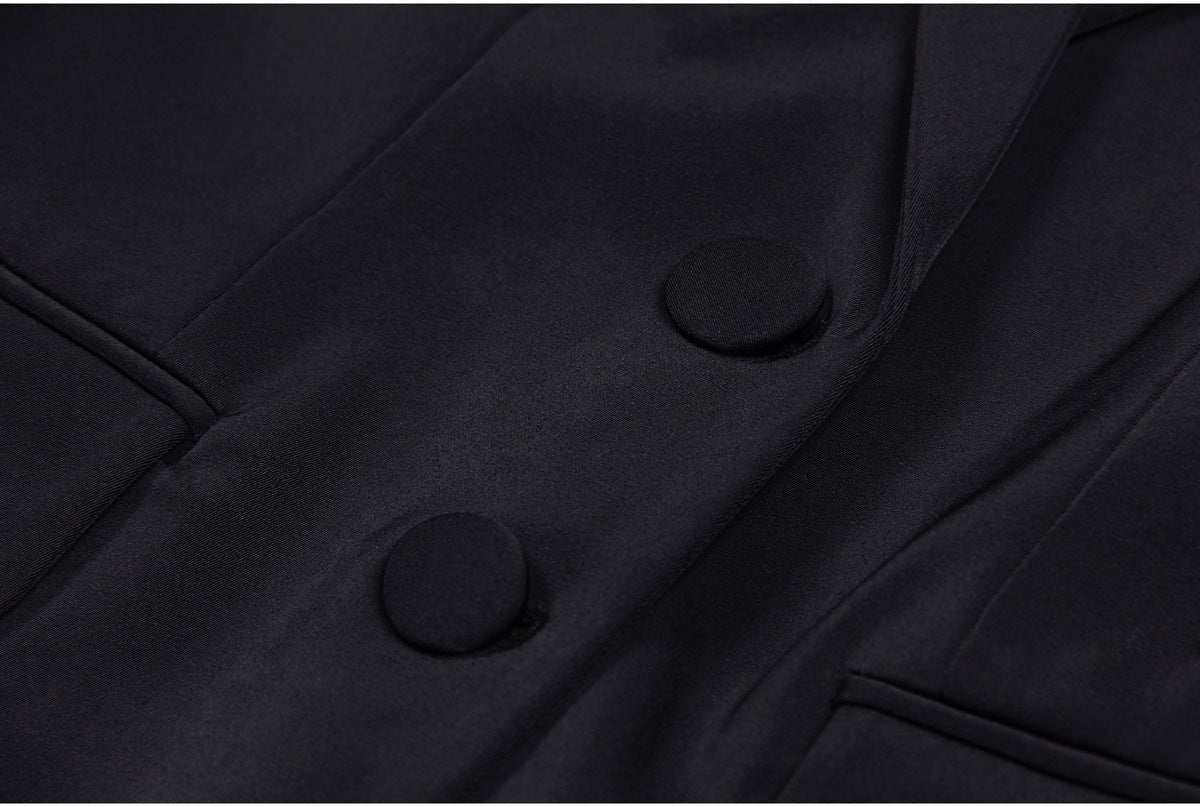 Carolina Blazer - Tailored Silhouette - Crystal Embellishments - Slim Fit - Deep Lapel - Rhinestone Appliqués