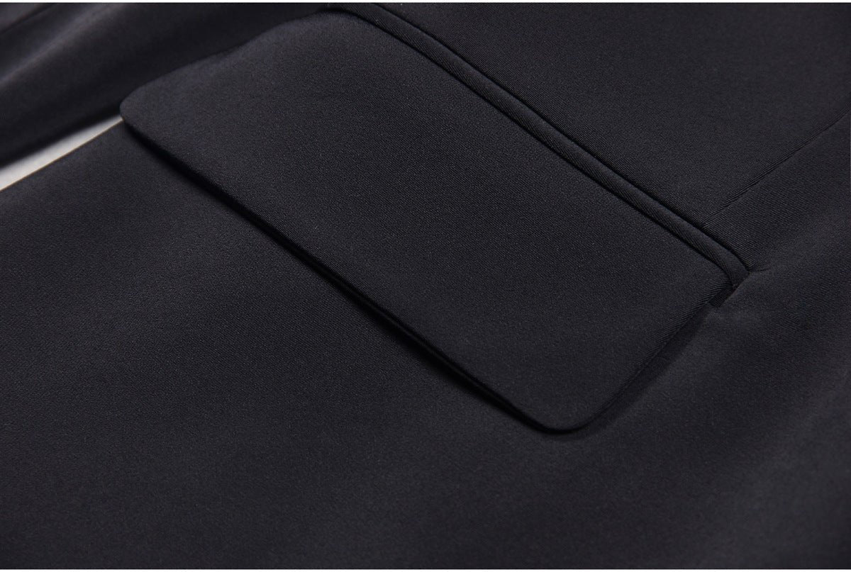 Carolina Blazer - Tailored Silhouette - Crystal Embellishments - Slim Fit - Deep Lapel - Rhinestone Appliqués