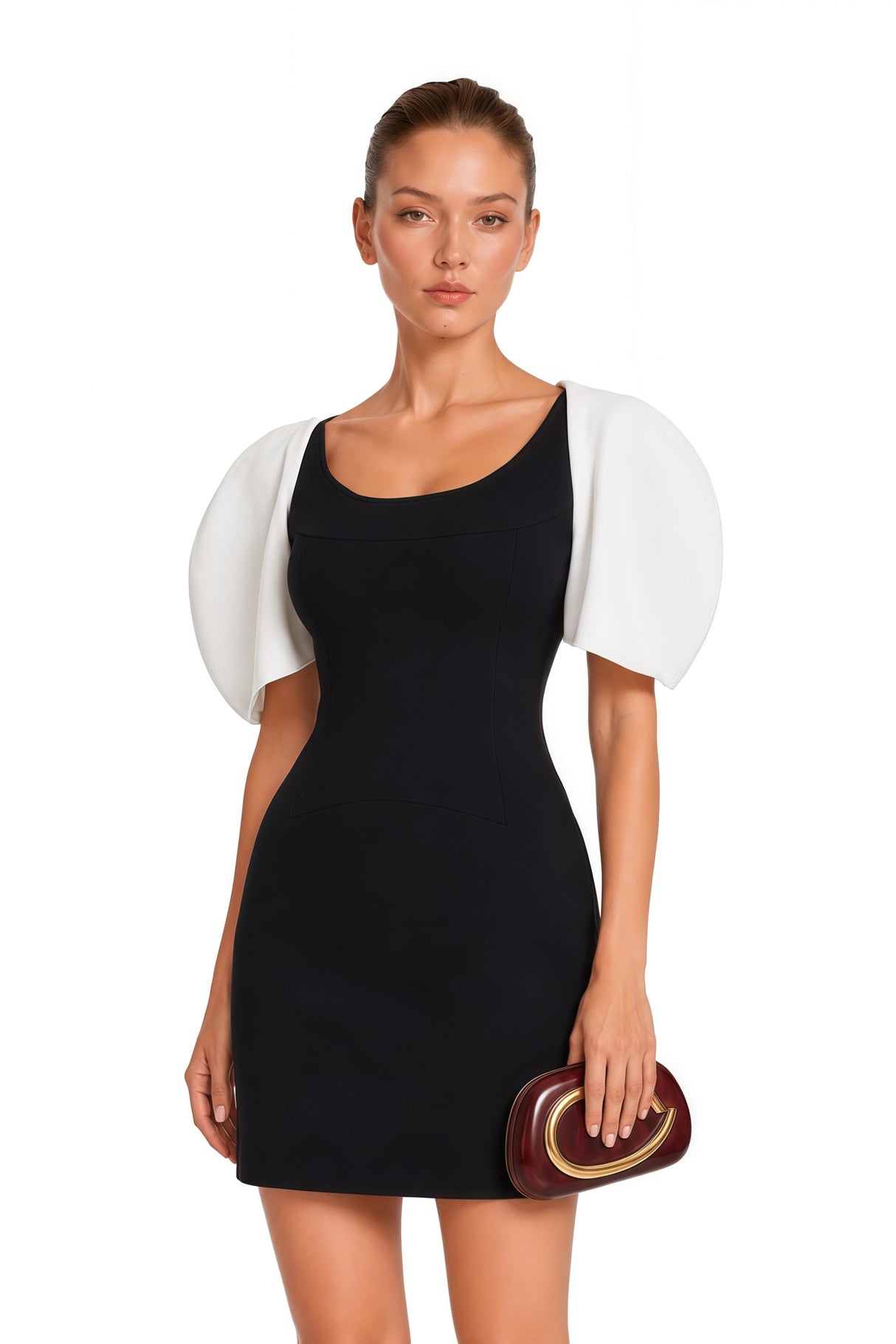 Catalina Black Color Blocked Mini Dress