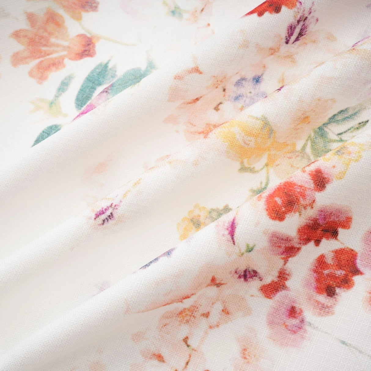 Caterinella Mini Dress White Floral Print Elastic Cuffs & Flared Skirt