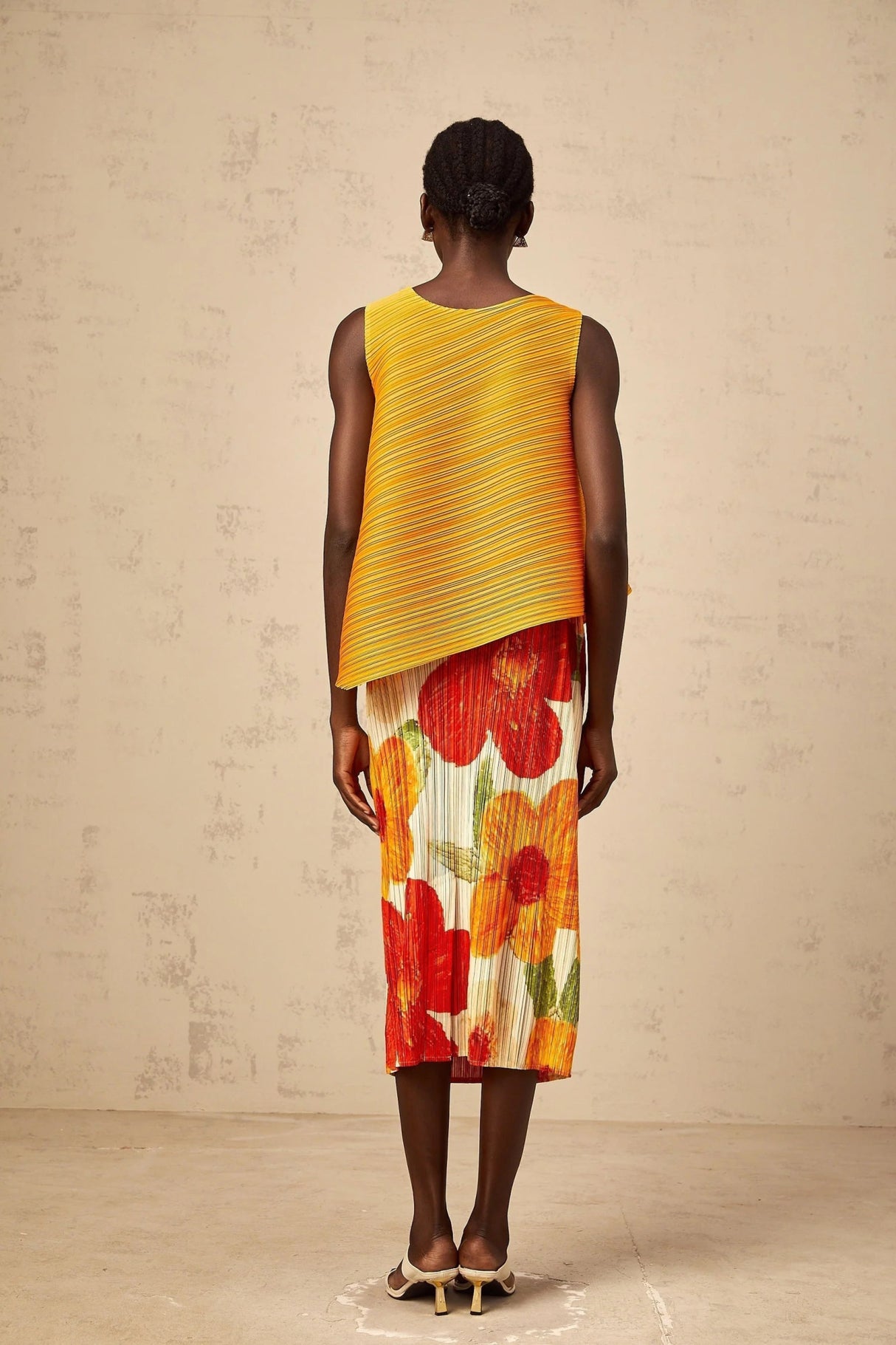 Catherine Top & Skirt Set Amber - Orange Floral Print