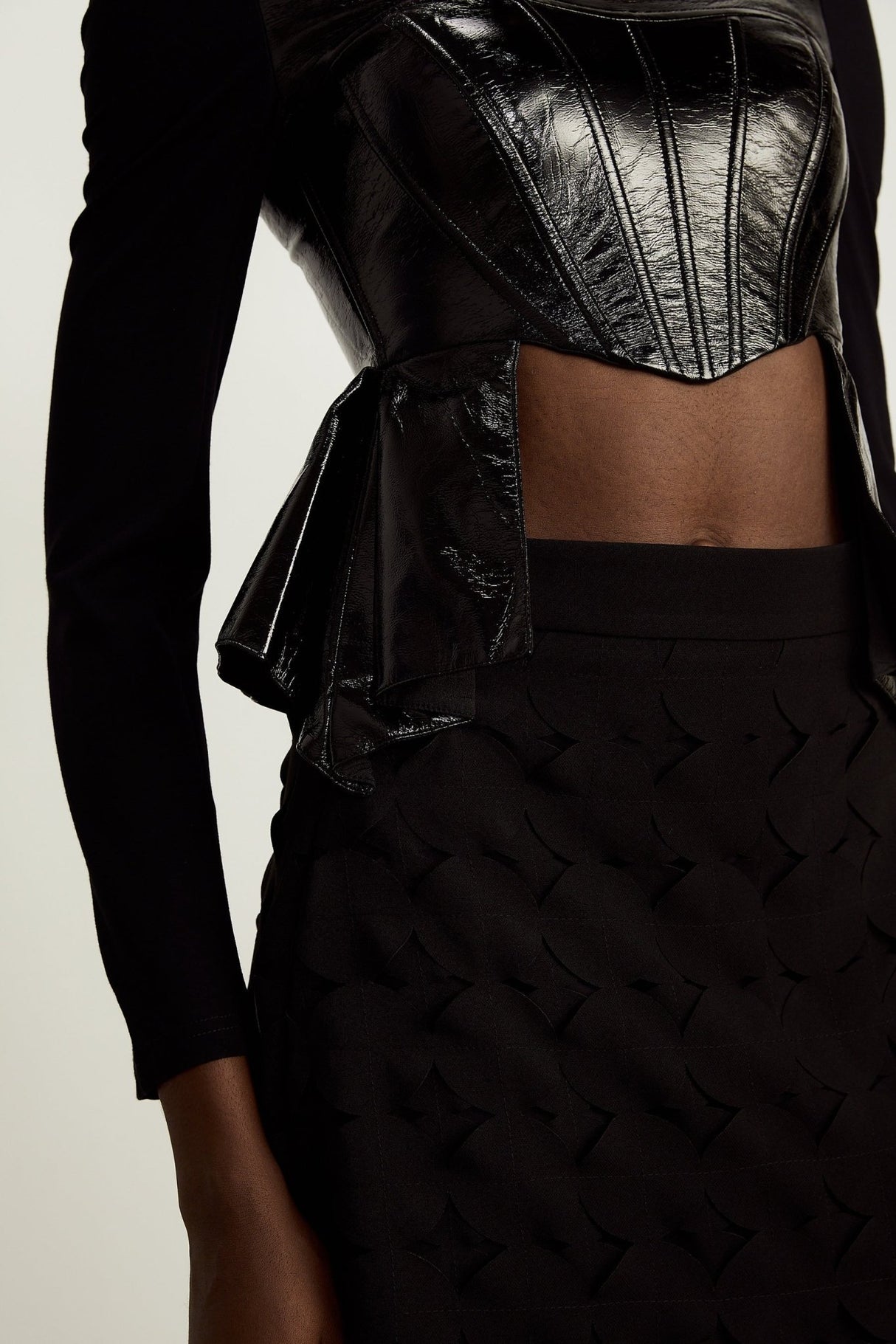 Celeste Top - Plunging Sweetheart Neckline - Open Back - Asymmetric Hem - Boned