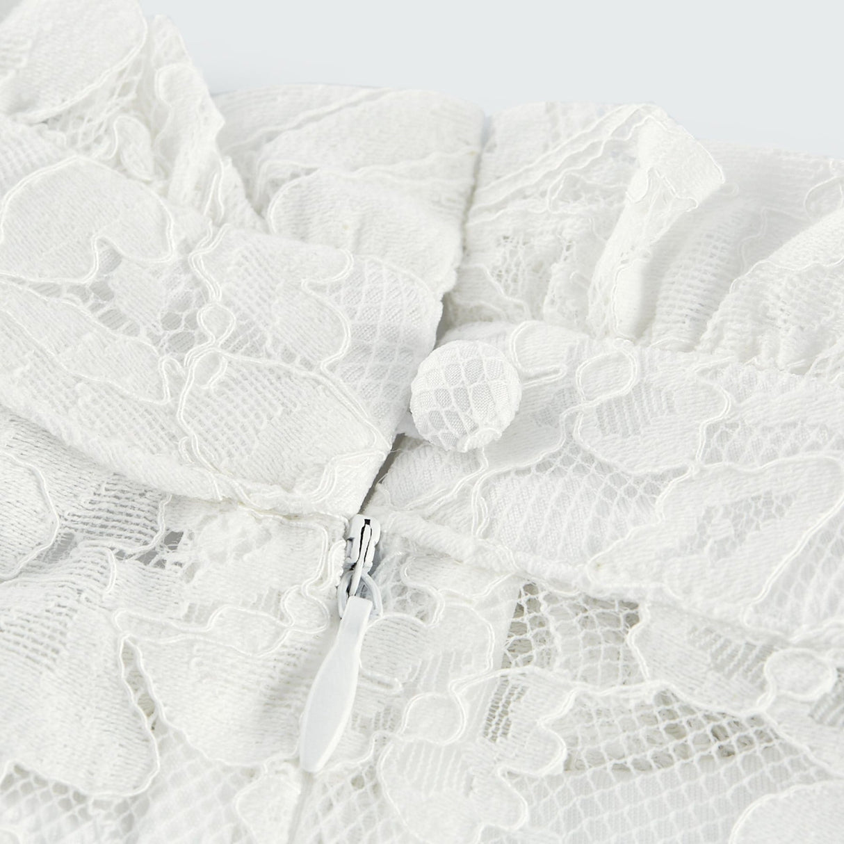 Céline Midi Dress - Romantic Flared Sleeves - Delicate Lace Trim - A - Line Silhouette - Ruffled Hemline - Concealed Zipper