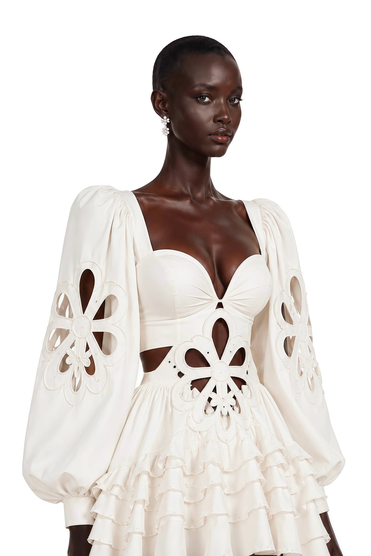 Charity White CutOut Asymmetrical Maxi Dress