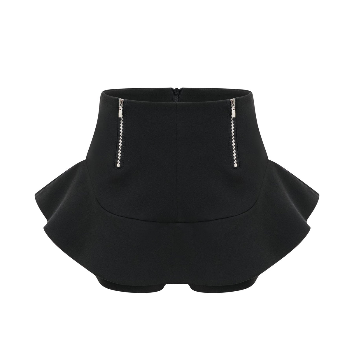 Charlee Stylish Culotte Shorts - Flounce Hem - Layered Design - High Waist - Front Zip Fastening