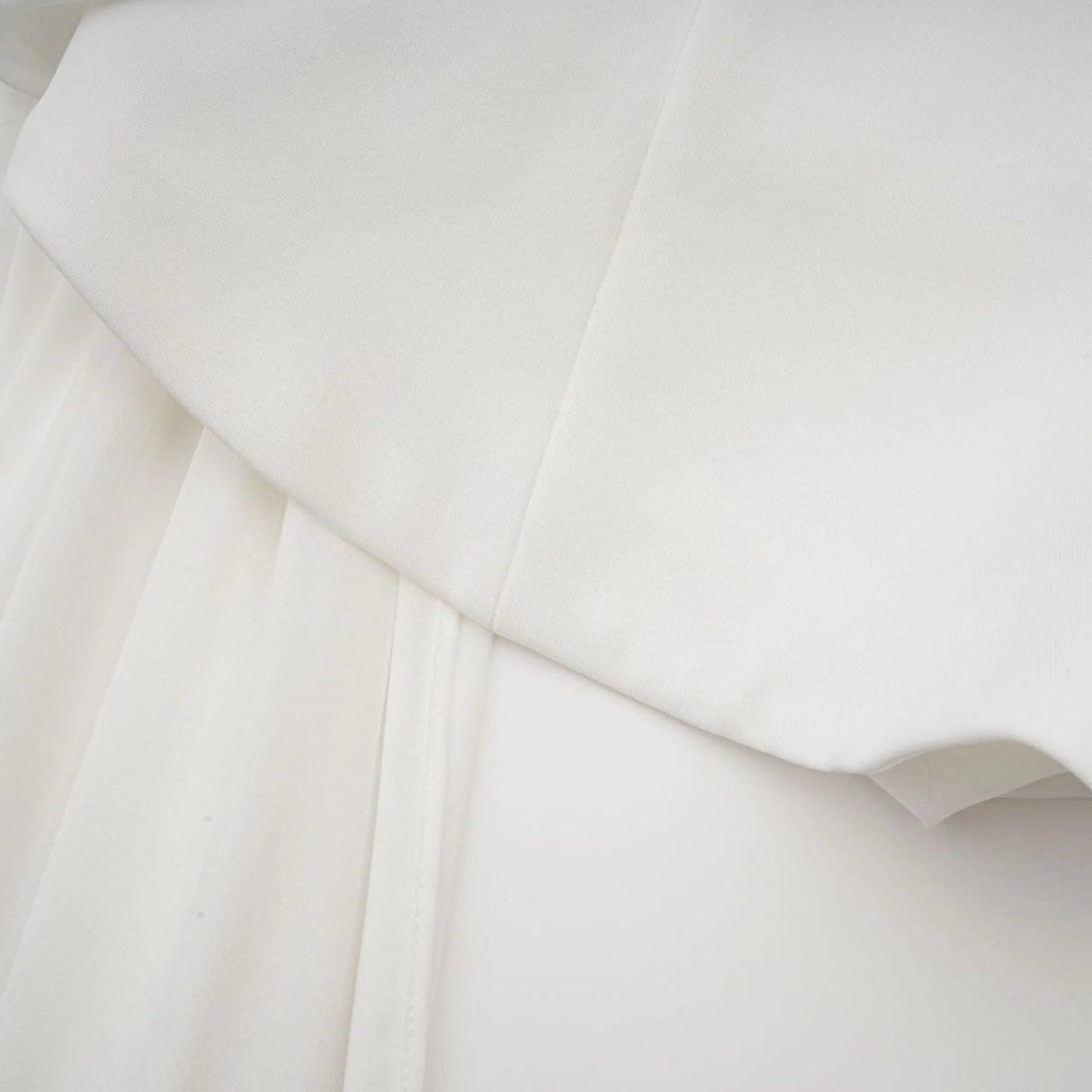 Charleigh Mini Dress White Ribbon Ruched Layered