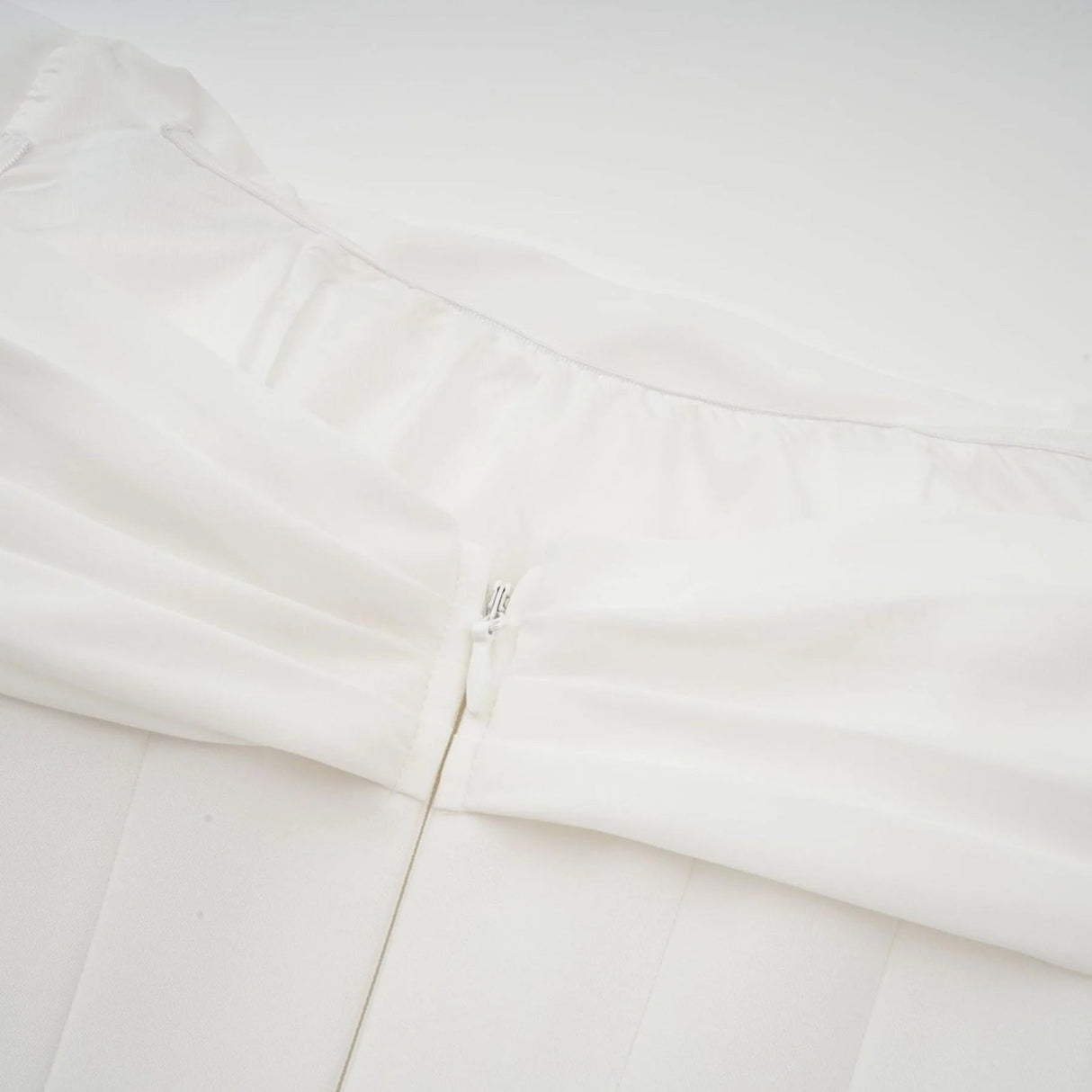 Charleigh Mini Dress White Ribbon Ruched Layered