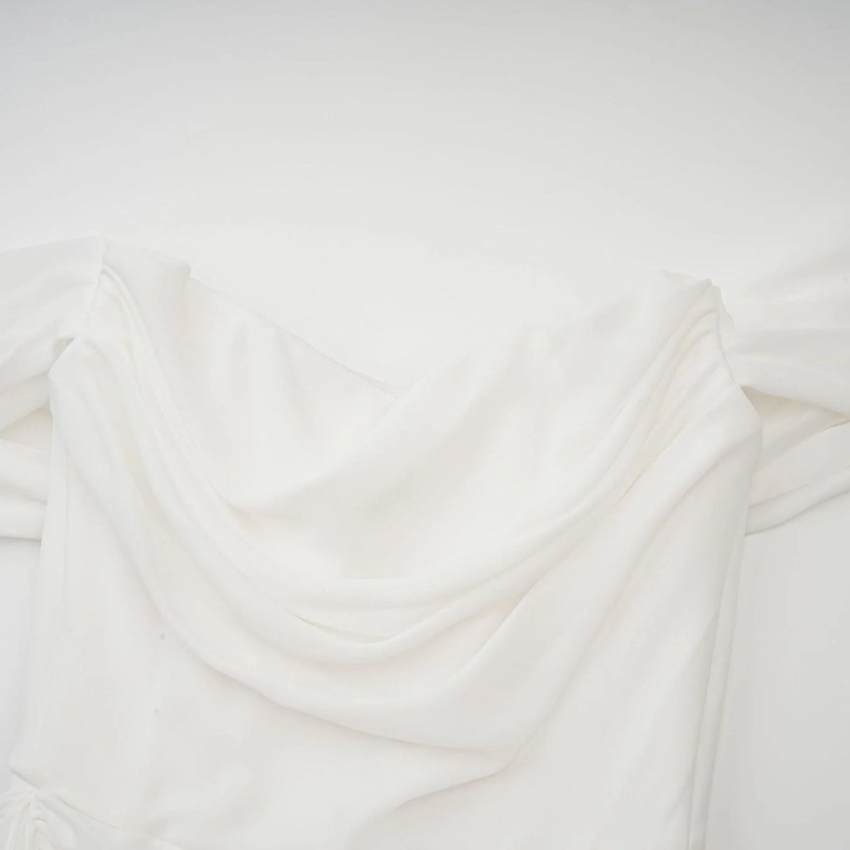 Charleigh Mini Dress White Ribbon Ruched Layered