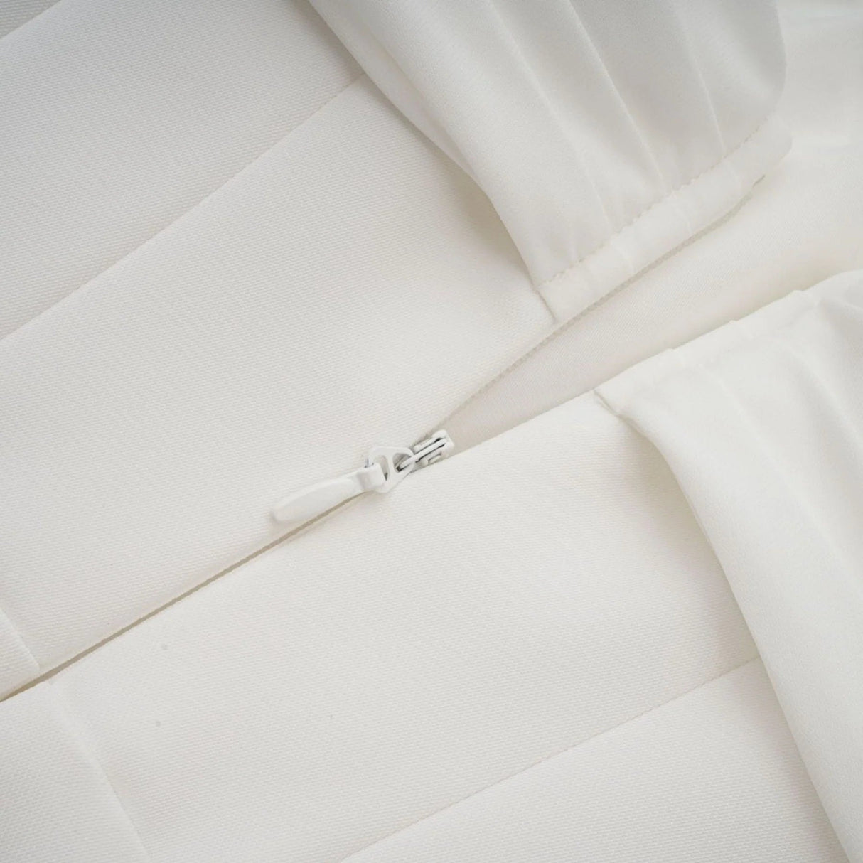 Charleigh Mini Dress White Ribbon Ruched Layered