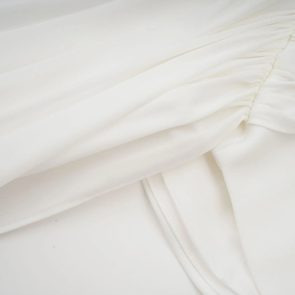 Charleigh Mini Dress White Ribbon Ruched Layered