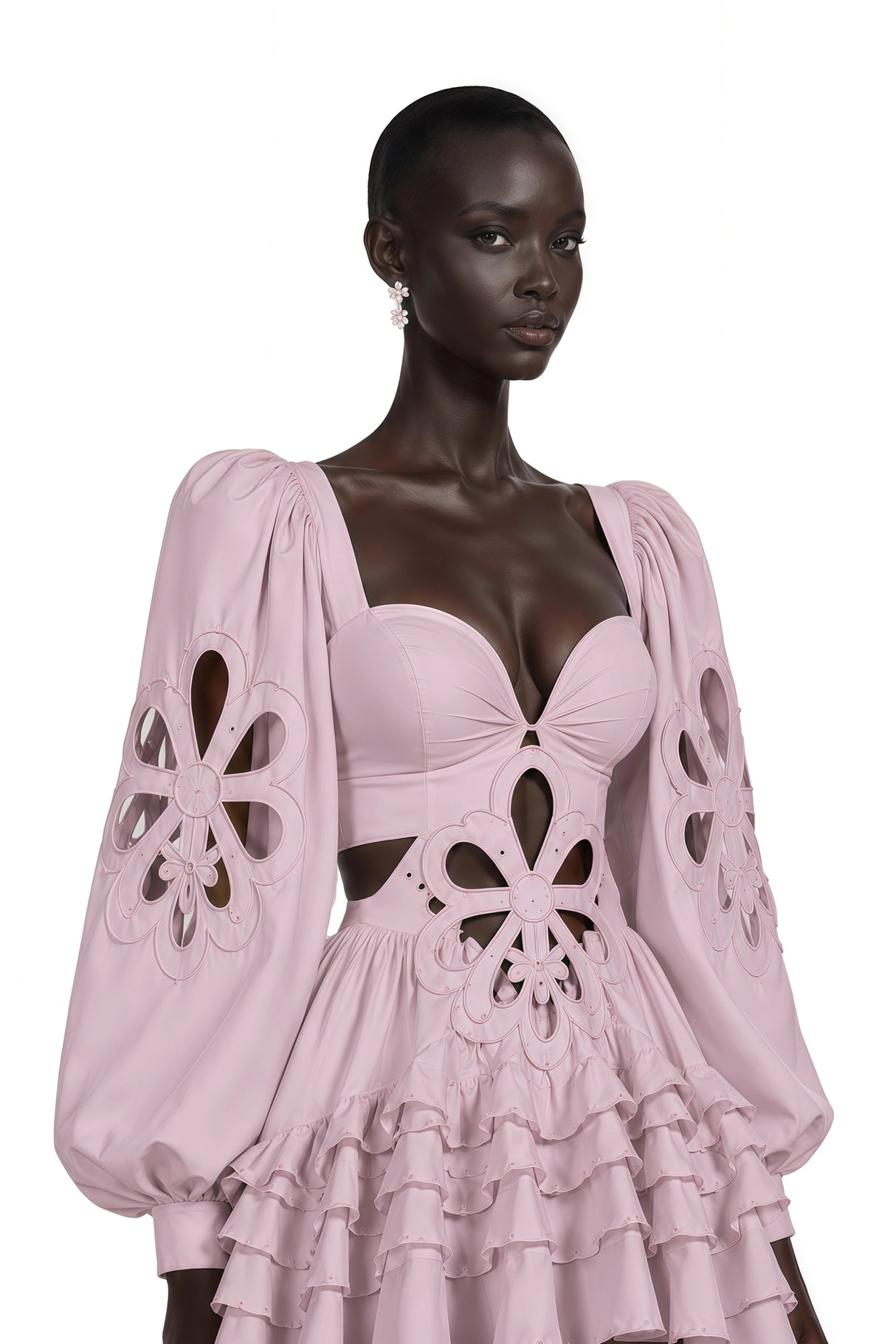 Charles Pink CutOut Asymmetrical Maxi Dress