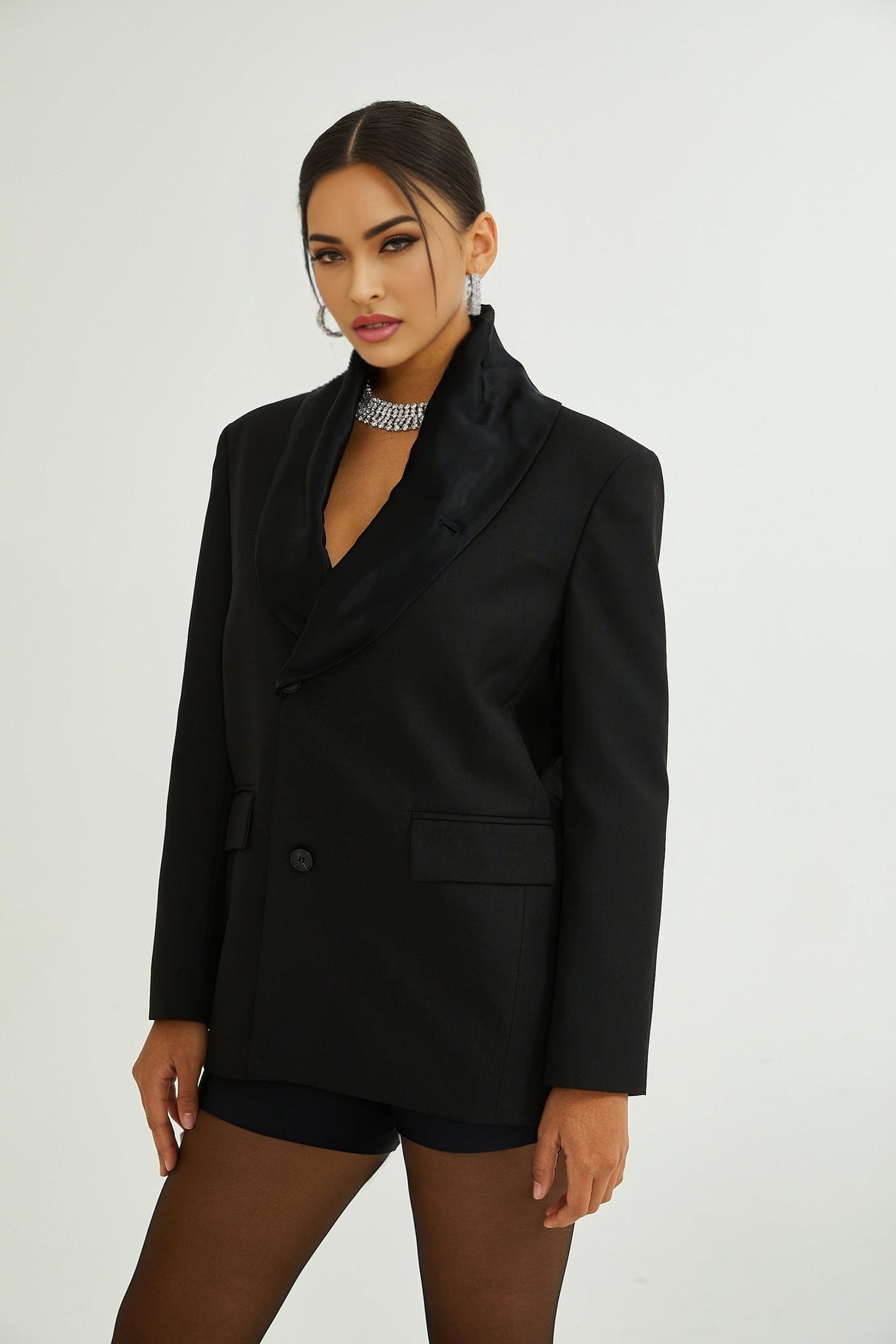 Charlotte Blazer - Wool - Shawl Lapels - Front Button Fastening - Straight Hem