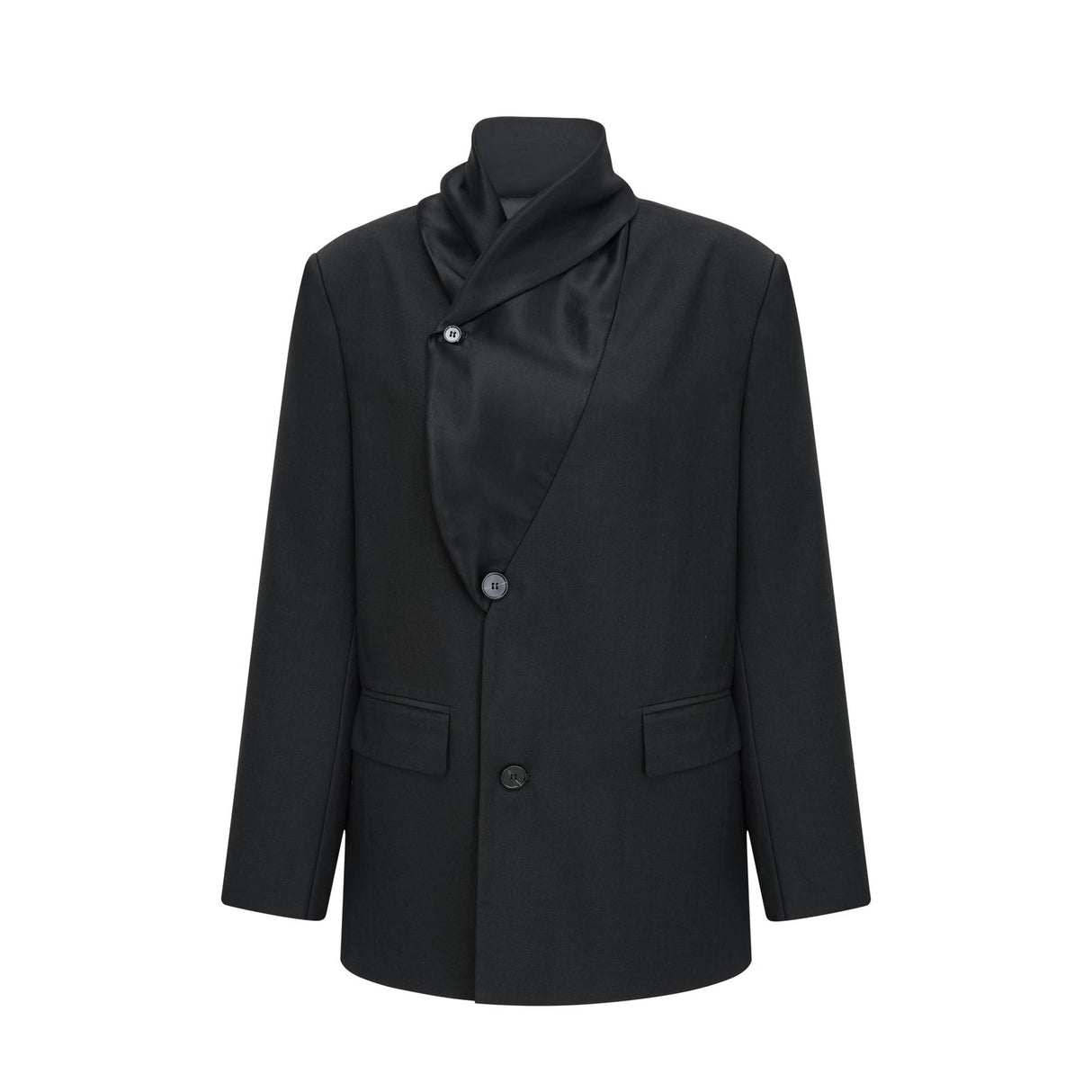 Charlotte Blazer - Wool - Shawl Lapels - Front Button Fastening - Straight Hem