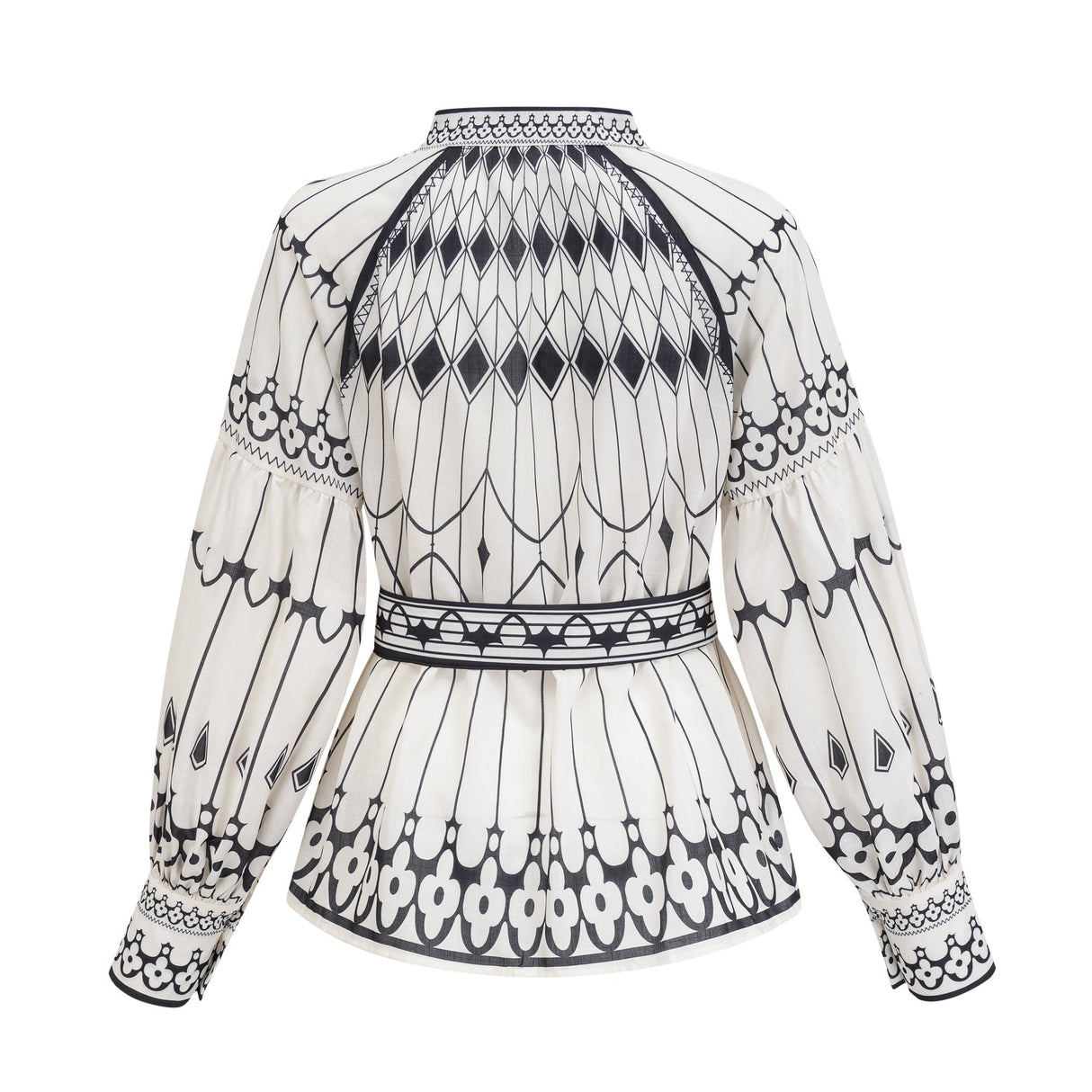 Charlotte Shirt & Shorts - Long Sleeve All - Over Graphic - Front Button Fastening - Elasticated Waist Thigh Length