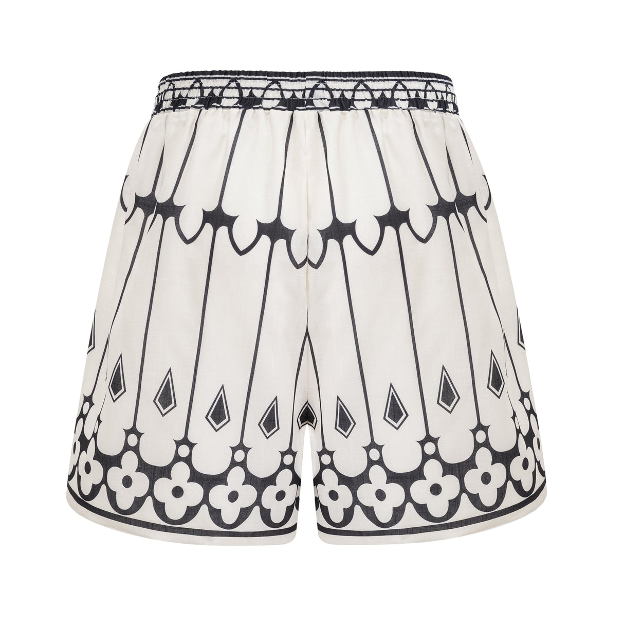 Charlotte Shirt & Shorts - Long Sleeve All - Over Graphic - Front Button Fastening - Elasticated Waist Thigh Length