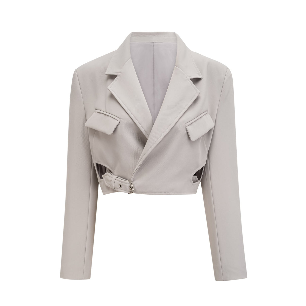 Chelsea Blazer & Skirt - Wool Blend Matching Set - tone Hardware - Wrap Design