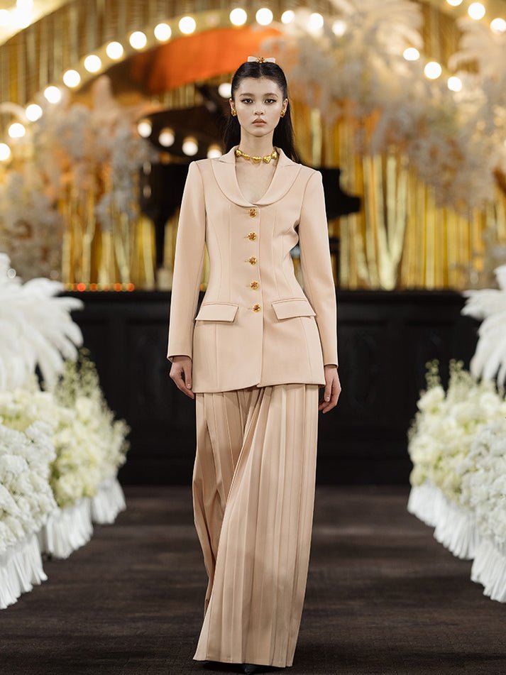 Cherish Maxi Skirt - High - Waisted Fit - Refined Pleated Structure - Flowing Silhouette - Versatile For Formal, Casual, And Workwear