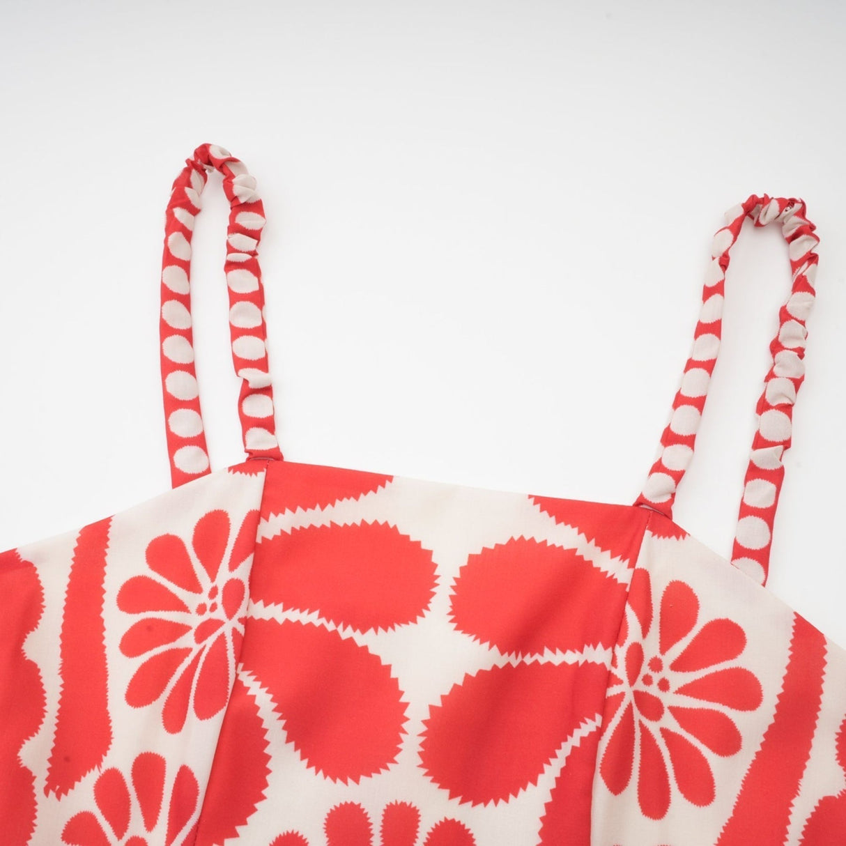 Cherish Midi Dress - Sleeveless Wide Strap Graphic Waist Tie Zip Closure Flattering Length