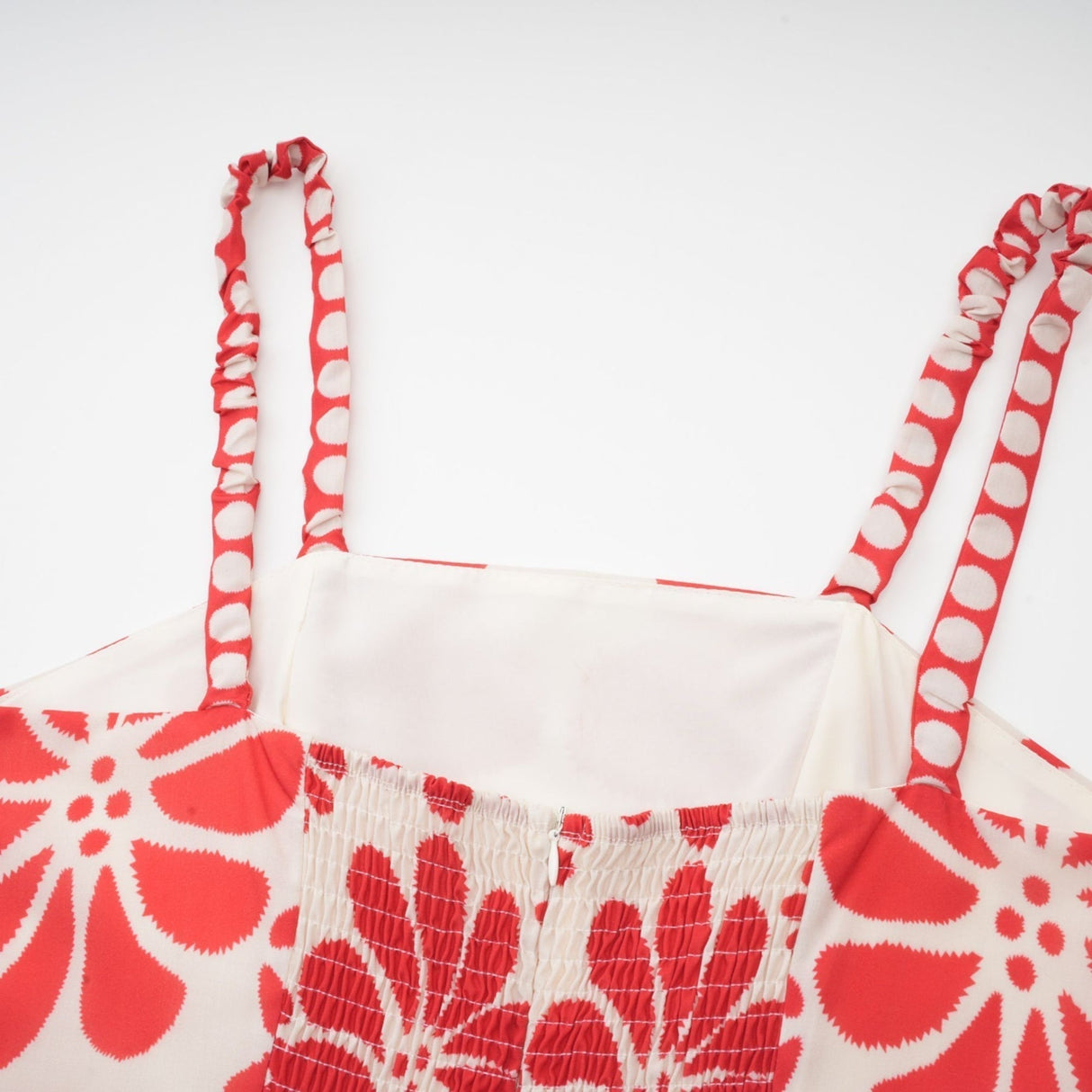 Cherish Midi Dress - Sleeveless Wide Strap Graphic Waist Tie Zip Closure Flattering Length