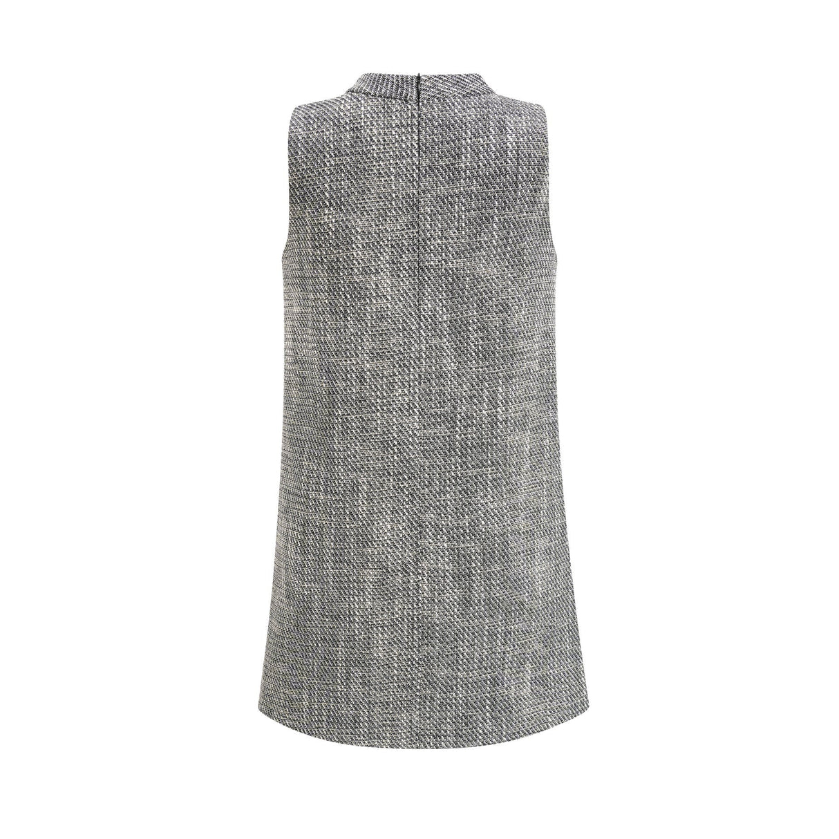 Cherish Mini Dress - Crew Neck - Sleeveless - Faux - Flower Detailing - A - Line Silhouette