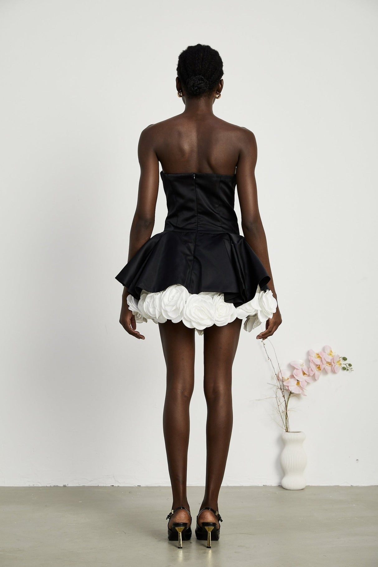 Chiara Mini Dress - Off - Shoulder Style - Sleeveless - Multi - Layered - Fitted Waist