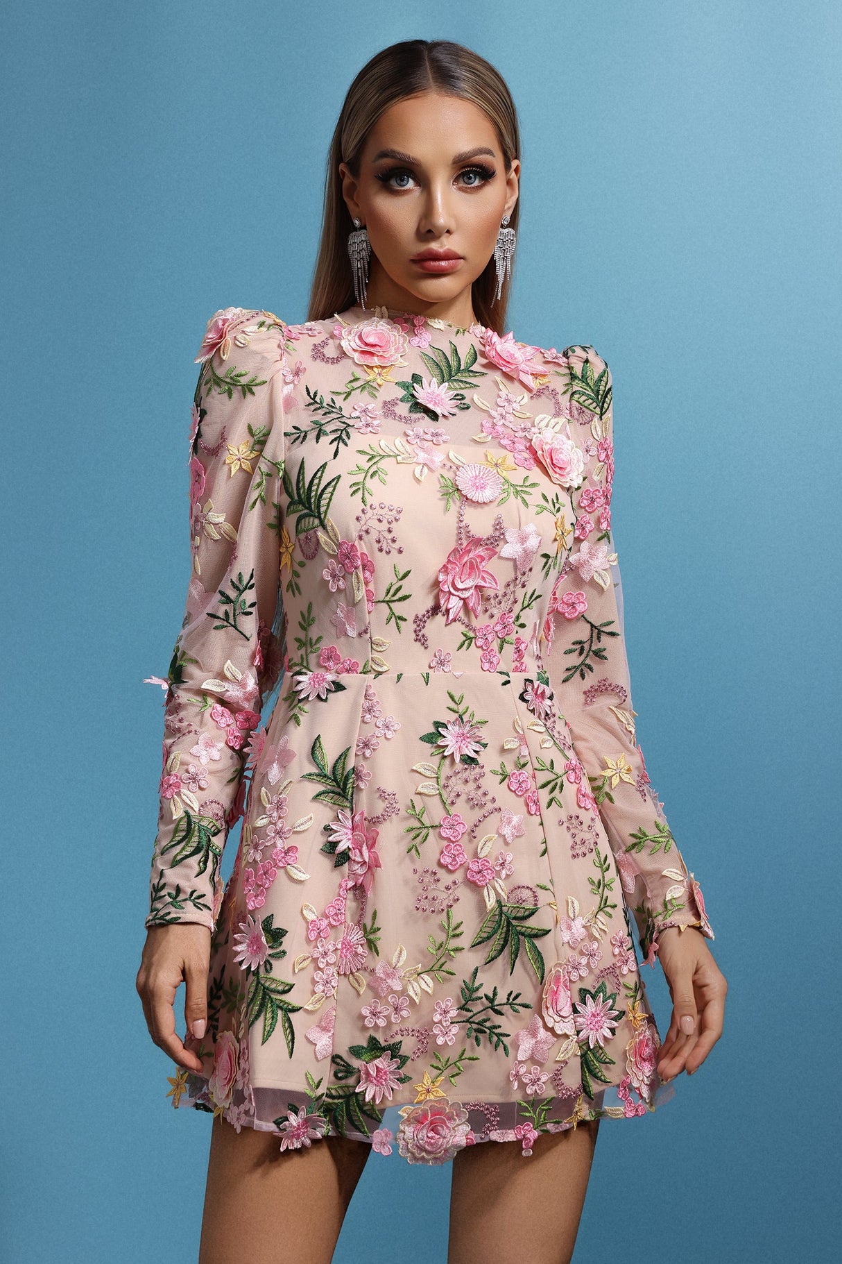 Chiara Pink Floral Mini Dress