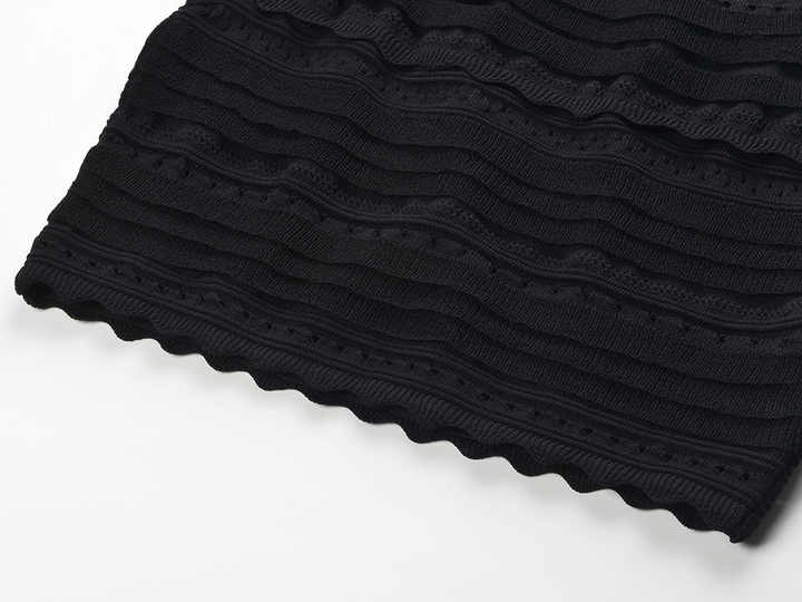 Chloe Top & Skirt Set - Body - Hugging Silhouette - Textured Fabric - Ruffled Details - Cut - Out Slit - Timeless Chic