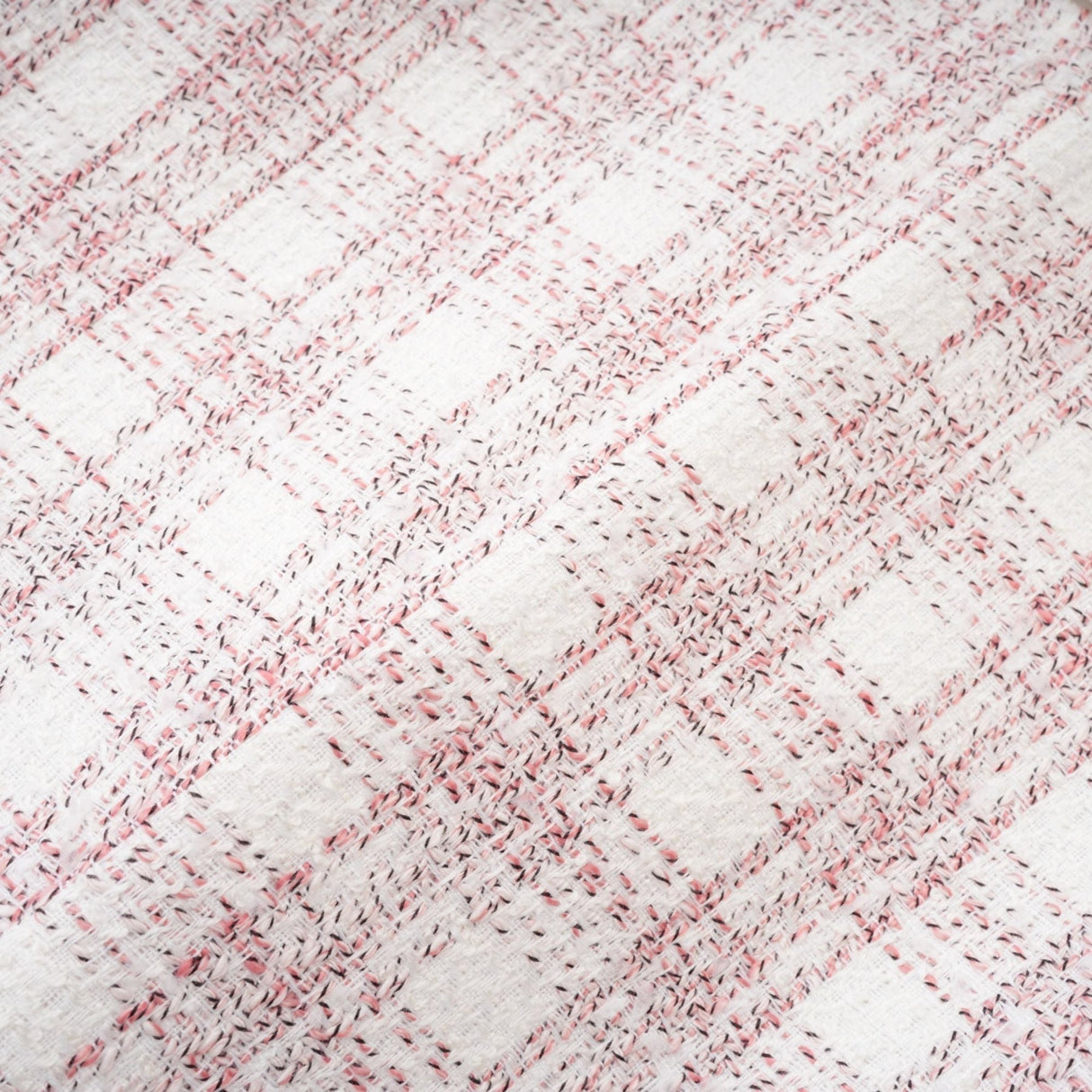 Chloe Tweed Outfit - Cropped Top with Lapels - Short Sleeves - Button Fastening - Mini Skirt with Side Zip - Straight Hem - Chic Matching Set