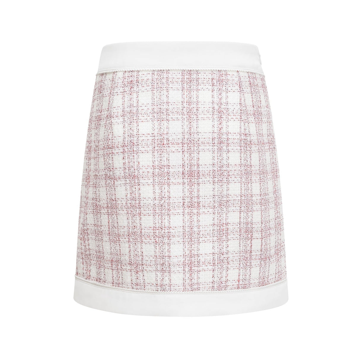 Chloe Tweed Outfit - Cropped Top with Lapels - Short Sleeves - Button Fastening - Mini Skirt with Side Zip - Straight Hem - Chic Matching Set