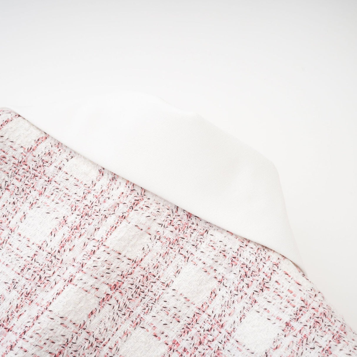 Chloe Tweed Outfit - Cropped Top with Lapels - Short Sleeves - Button Fastening - Mini Skirt with Side Zip - Straight Hem - Chic Matching Set