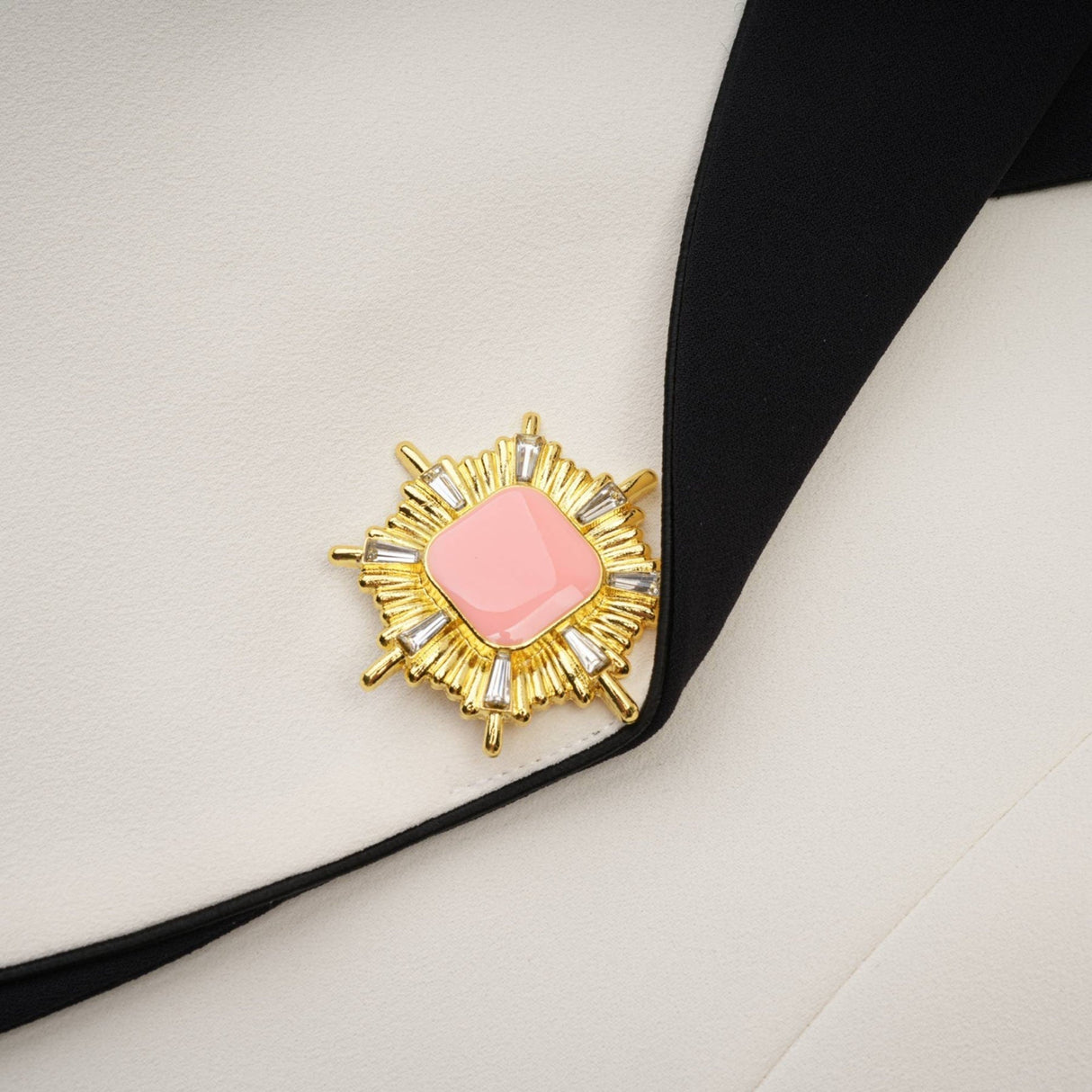 Clarissa Jacket & Skirt - Tonal Lapels - Contrast Colors - Panelled Design - Front Button Detailing