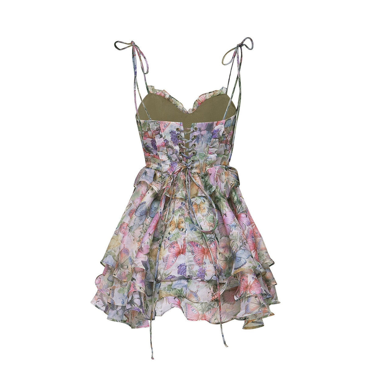 Clarissa Mini Dress - Sleeveless - Floral Print - Bustier Style - High Waist - Tiered Design