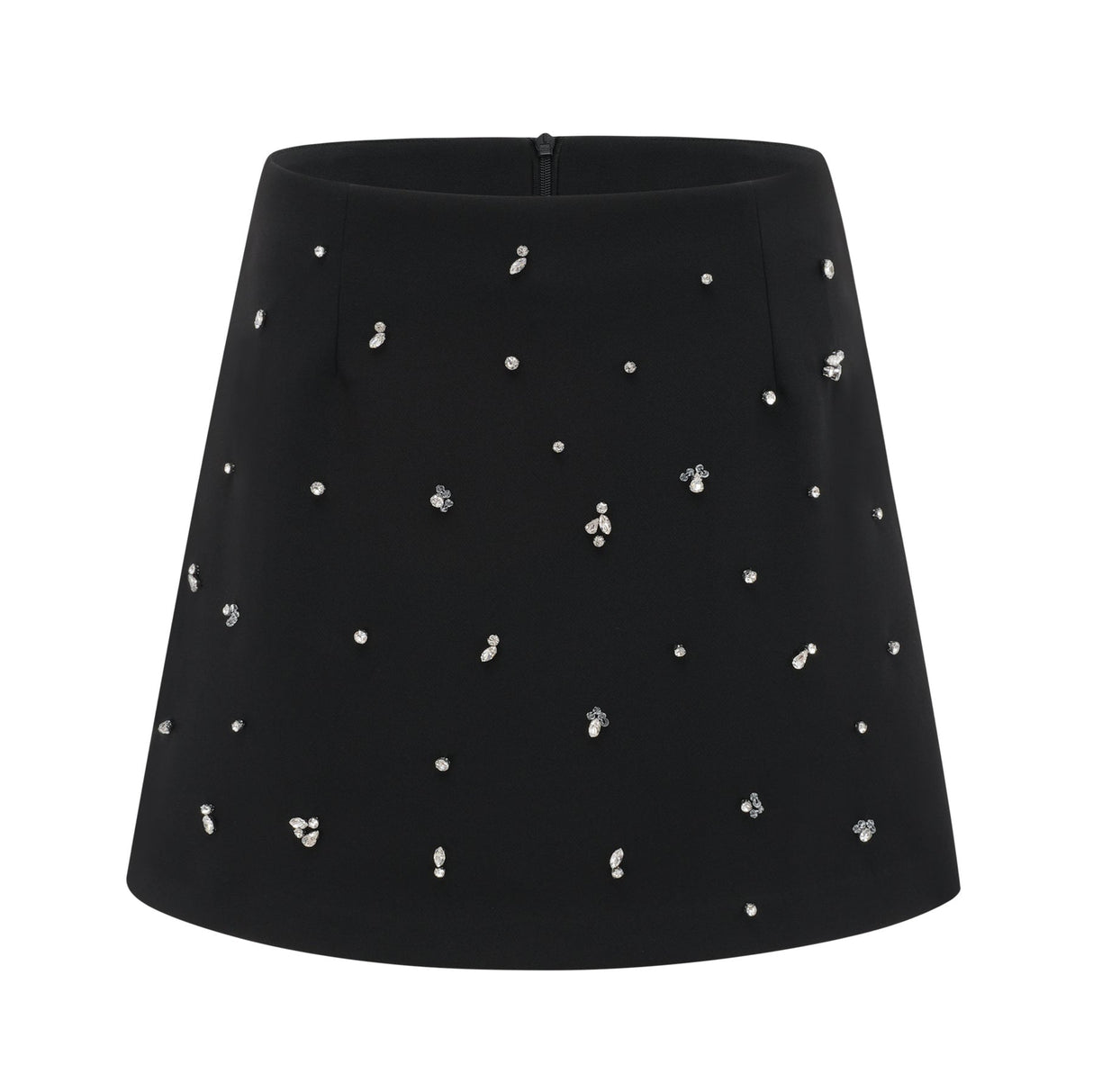 Clarissa Skirt & Top Set - Halterneck Top - Crystal Embellishment - Rear Zip Fastening - Cropped Design