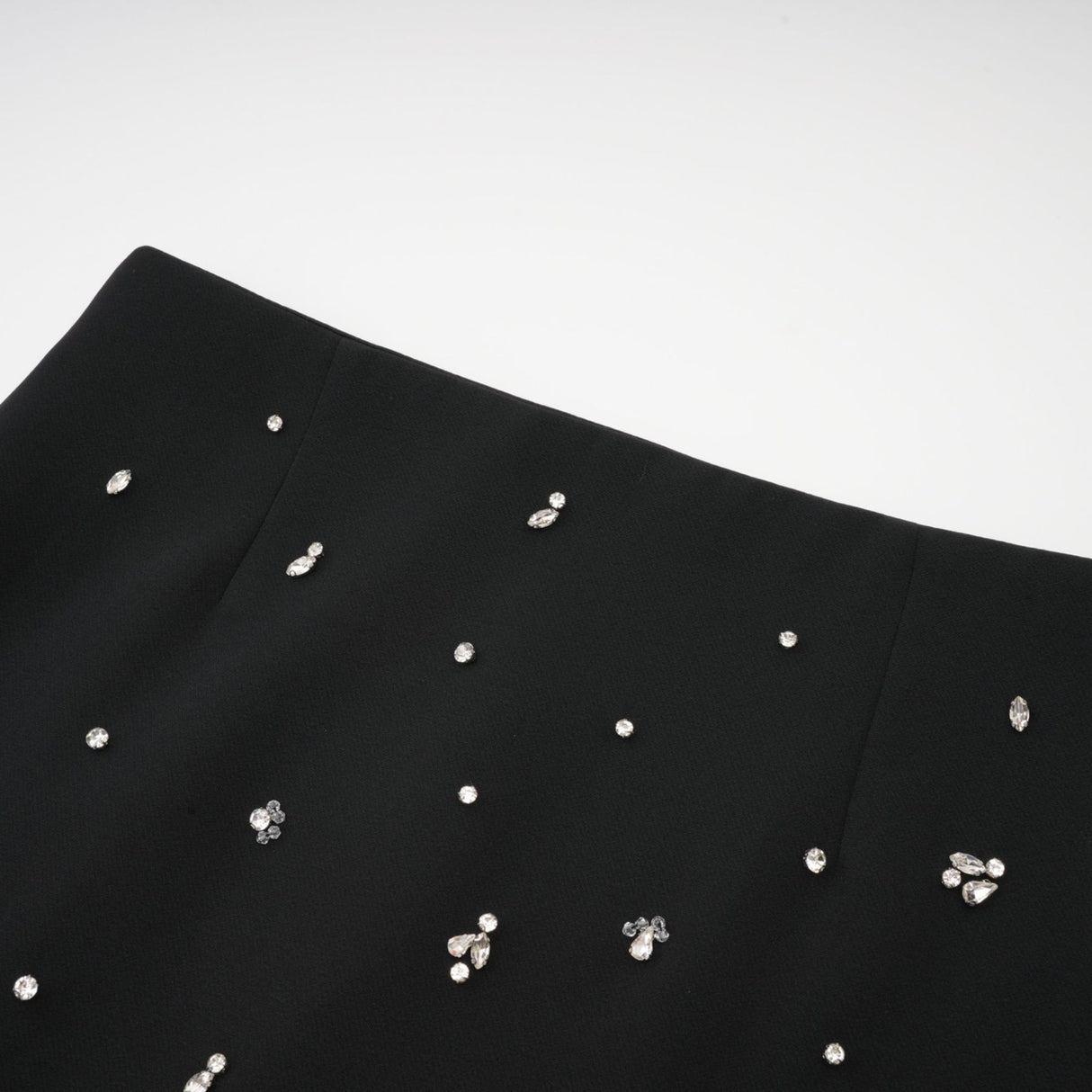 Clarissa Skirt & Top Set - Halterneck Top - Crystal Embellishment - Rear Zip Fastening - Cropped Design