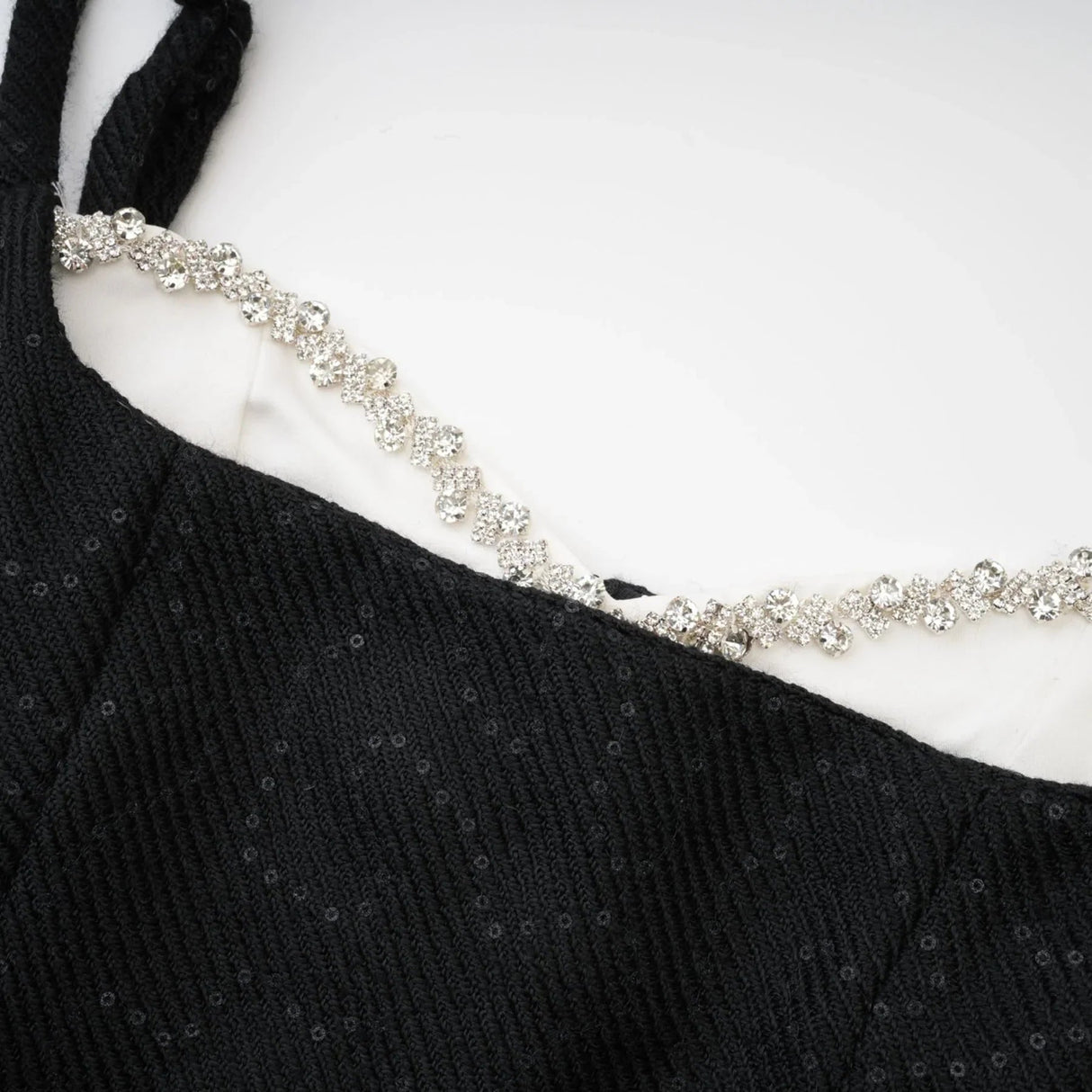 Clementina Dress - Crystal Sequin Bowknot Sleeveless Spaghetti Straps Mini Zip Back