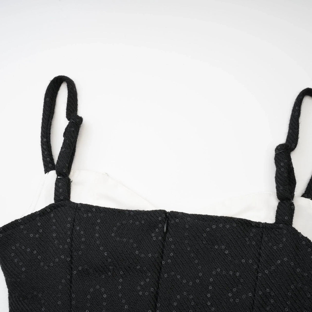 Clementina Dress - Crystal Sequin Bowknot Sleeveless Spaghetti Straps Mini Zip Back