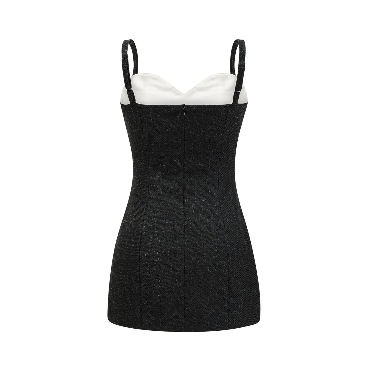 Clementina Dress - Crystal Sequin Bowknot Sleeveless Spaghetti Straps Mini Zip Back