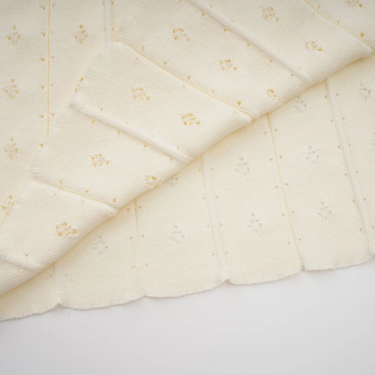 Clementina Maxi Dress White Faux - Pearl Embellished Pleated Scallop Hem