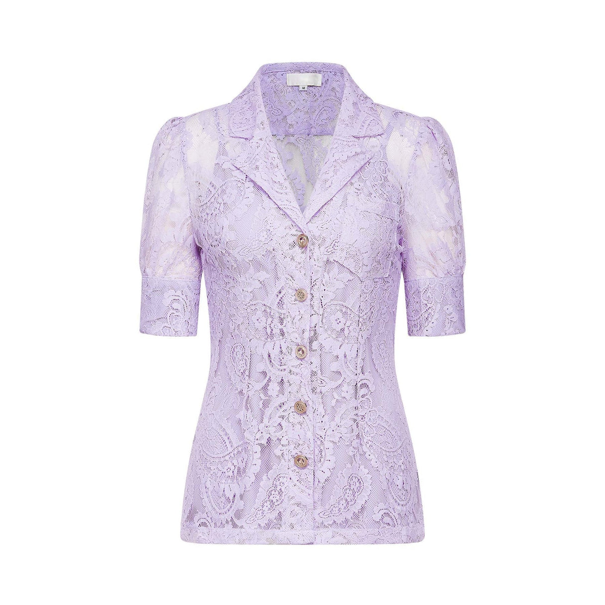 Colomba Skirt & Top Set - Lace Embroidery - Notched Lapels - Faux - Flower Embellishment - Mini Length