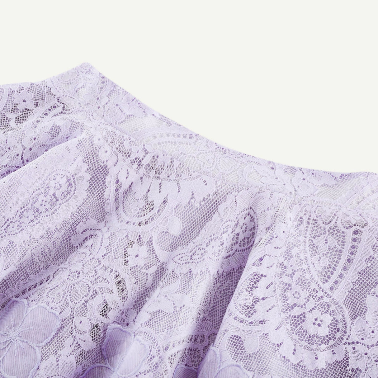 Colomba Skirt & Top Set - Lace Embroidery - Notched Lapels - Faux - Flower Embellishment - Mini Length