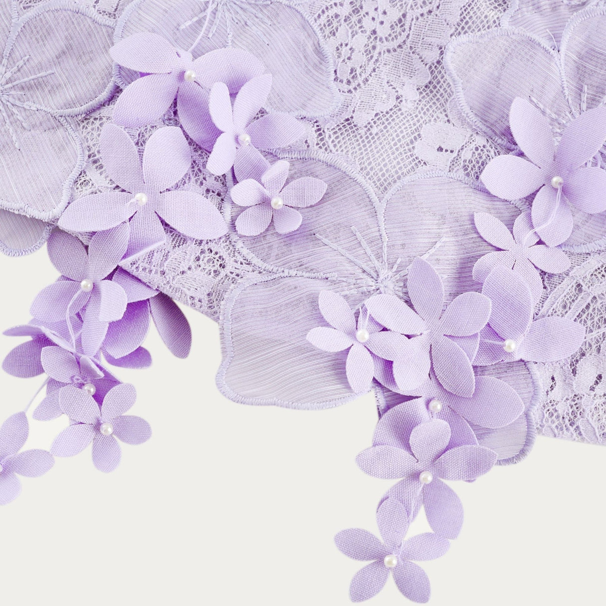 Colomba Skirt & Top Set - Lace Embroidery - Notched Lapels - Faux - Flower Embellishment - Mini Length