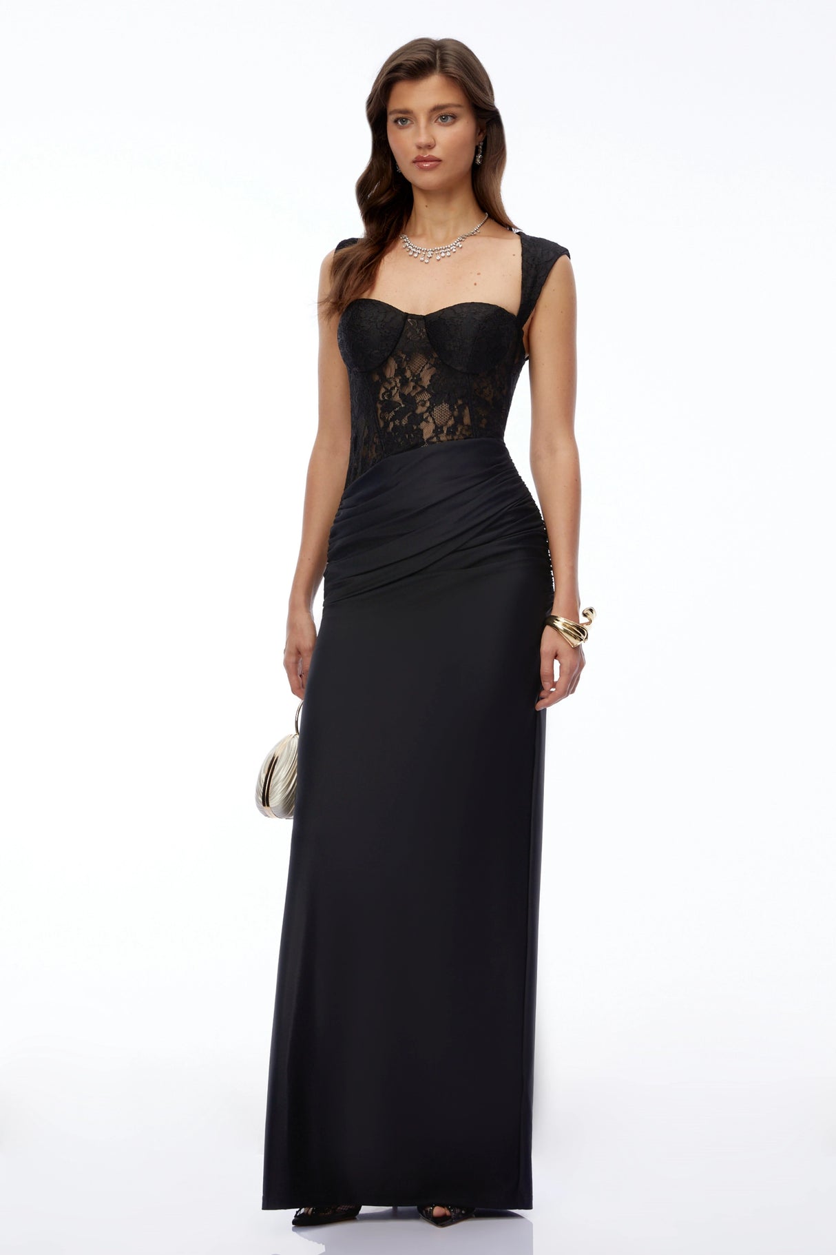 Cora Black Sweetheart Sleeveless Maxi Dress