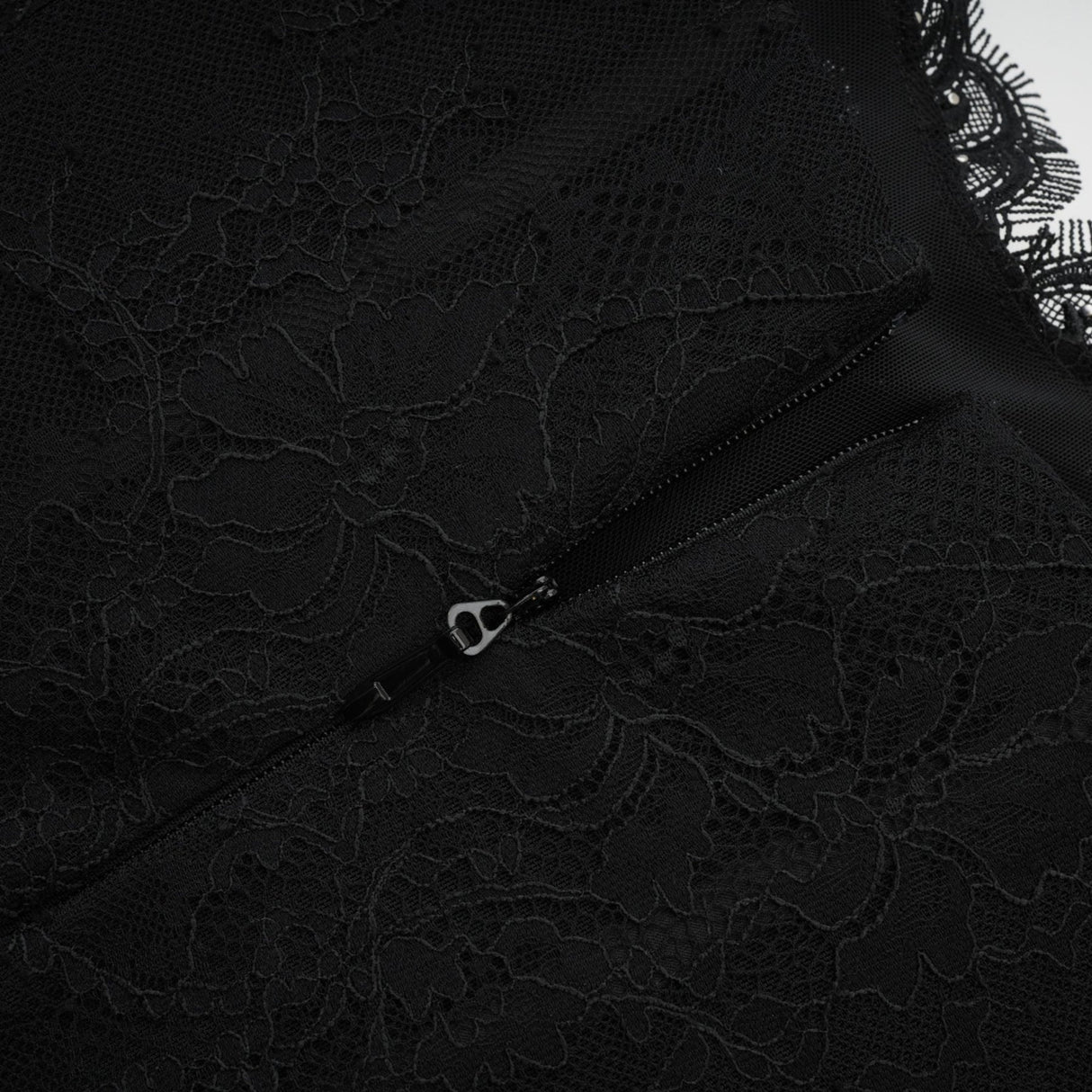 Coraline Off Shoulder Mini Dress - Mesh Floral Lace - Faux - Pearl Embellishment - Ribbon Detail - Lace Hem