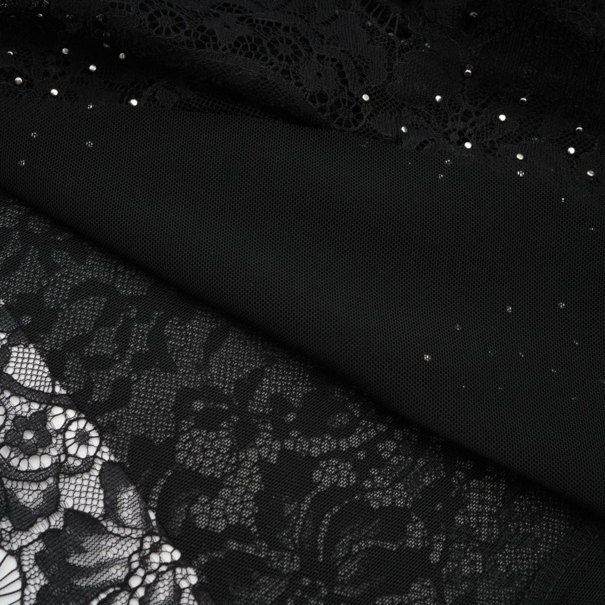 Coraline Off Shoulder Mini Dress - Mesh Floral Lace - Faux - Pearl Embellishment - Ribbon Detail - Lace Hem