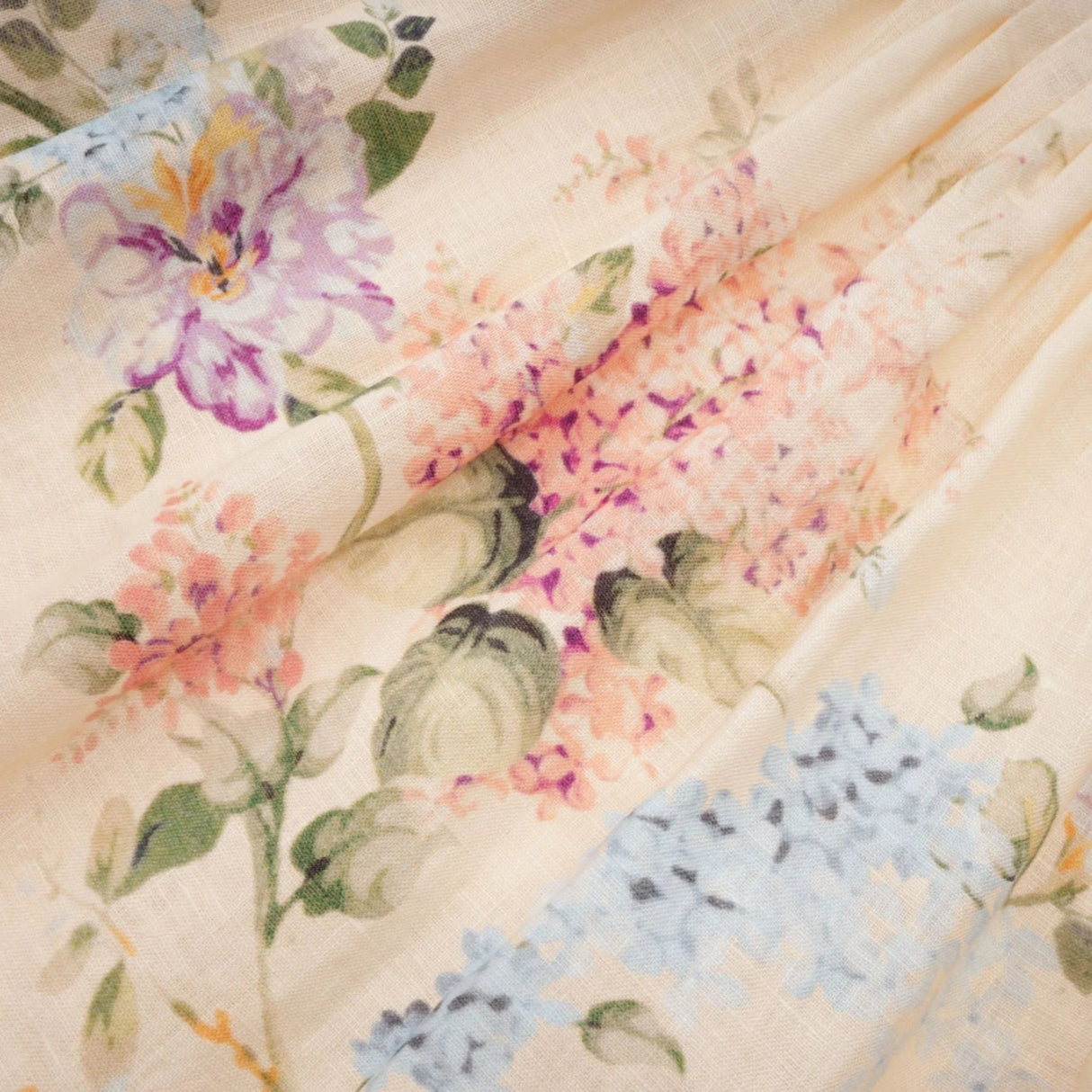 Costanza Midi Dress Floral Print & Cut - Out Neutrals