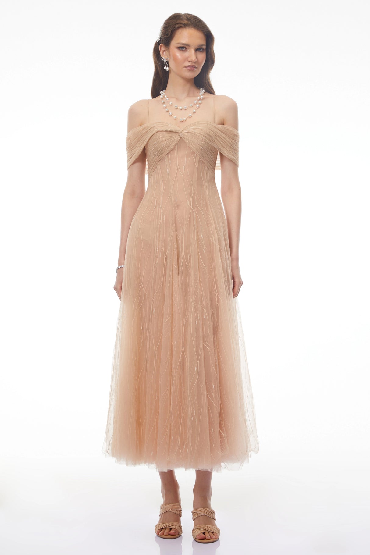 Costanza Pink Sweetheart Ruched Maxi Dress
